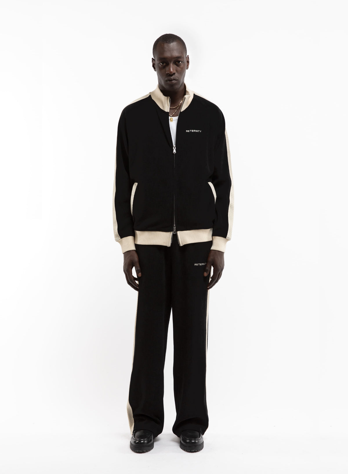STUDIO KNIT TRACK PANTS - BLACK