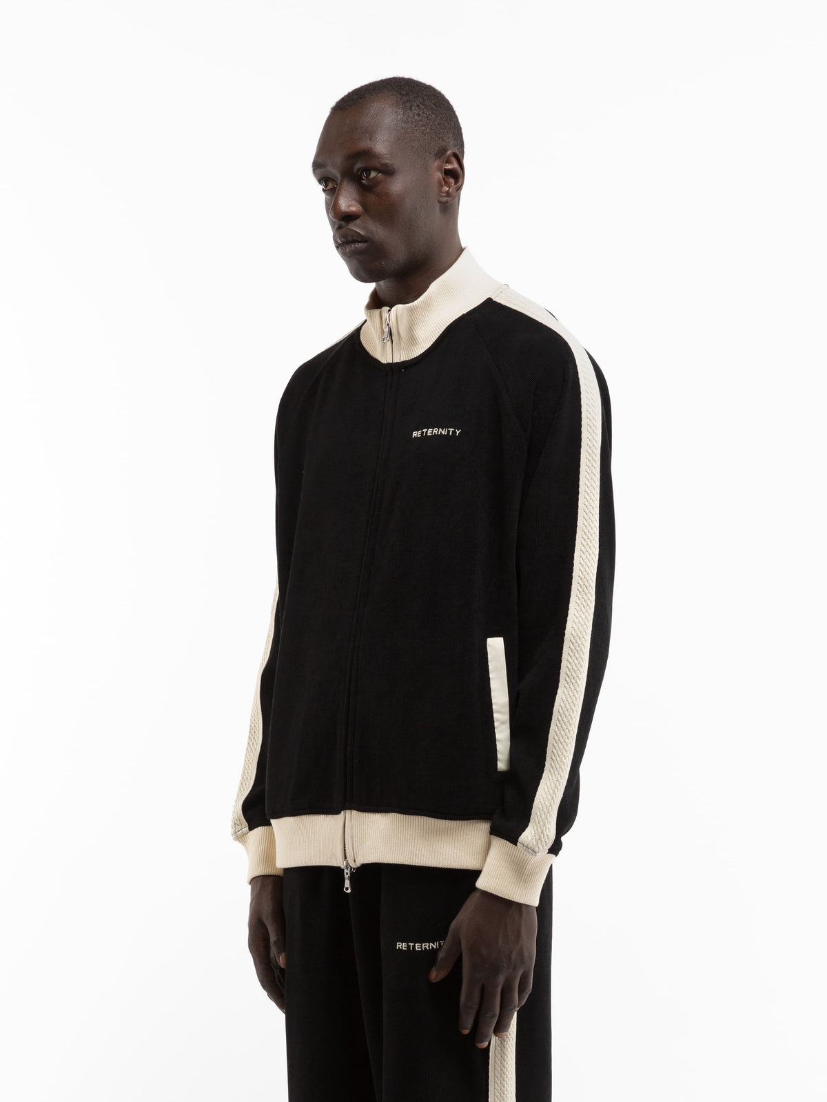 STUDIO KNIT TRACK JACKET - BLACK