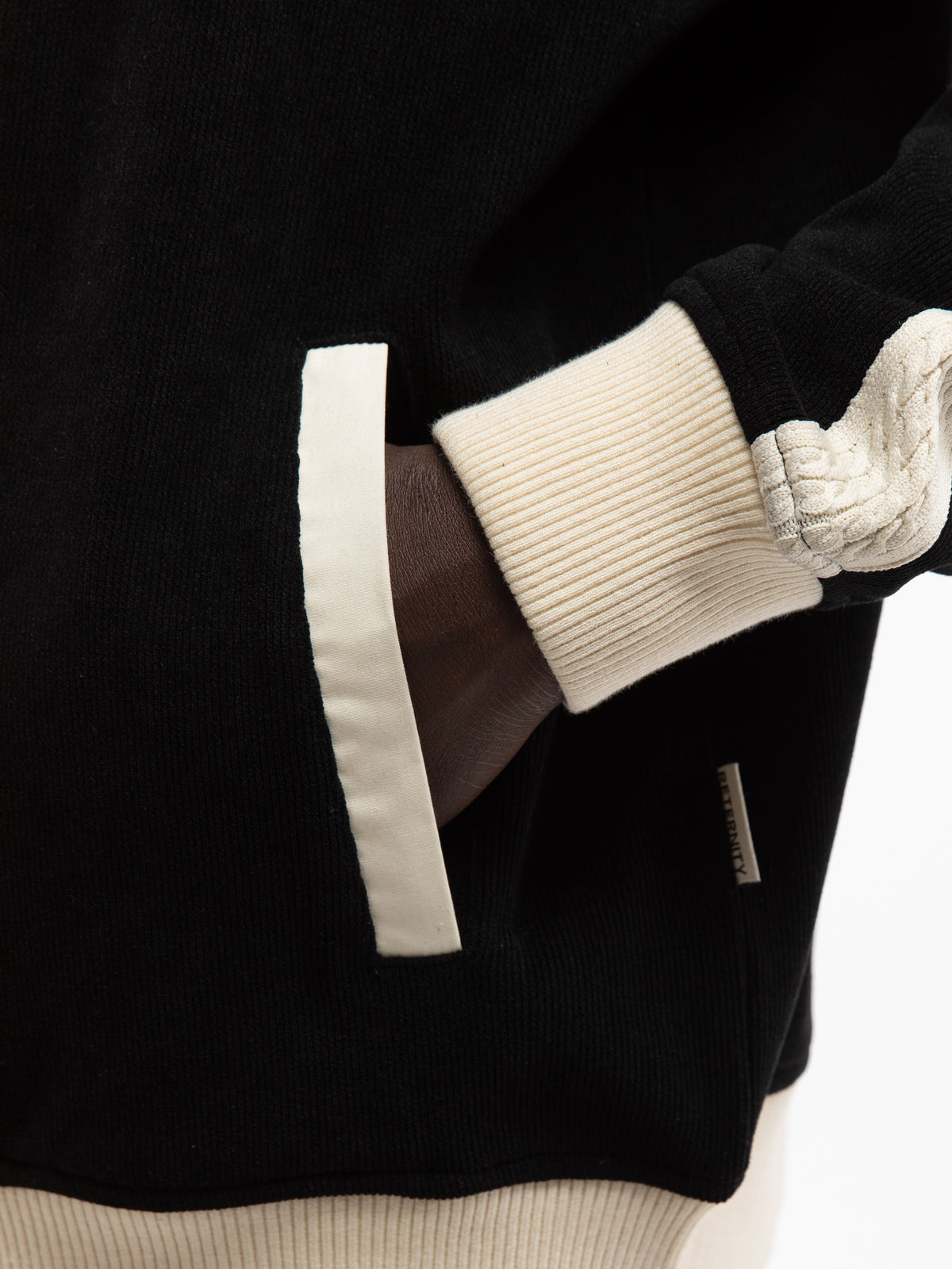 STUDIO KNIT TRACK JACKET - BLACK