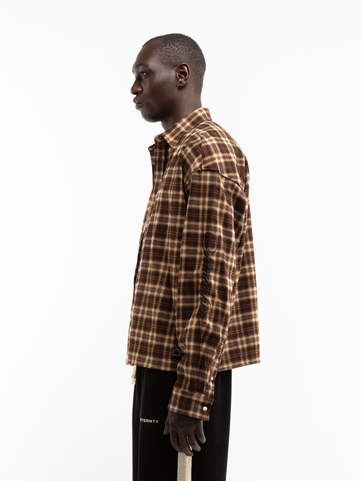 SOMEWHERE SOMEHOW FLANNEL SHIRT - BROWN