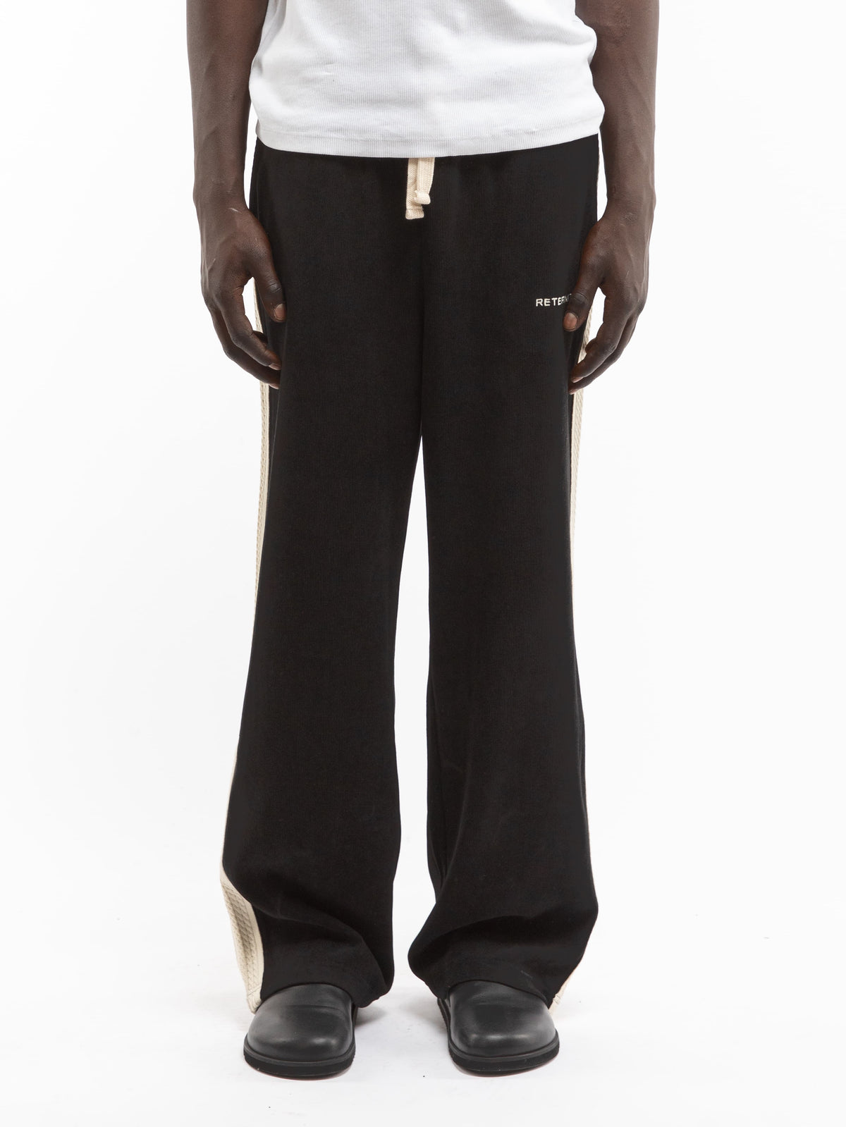 STUDIO KNIT TRACK PANTS - BLACK