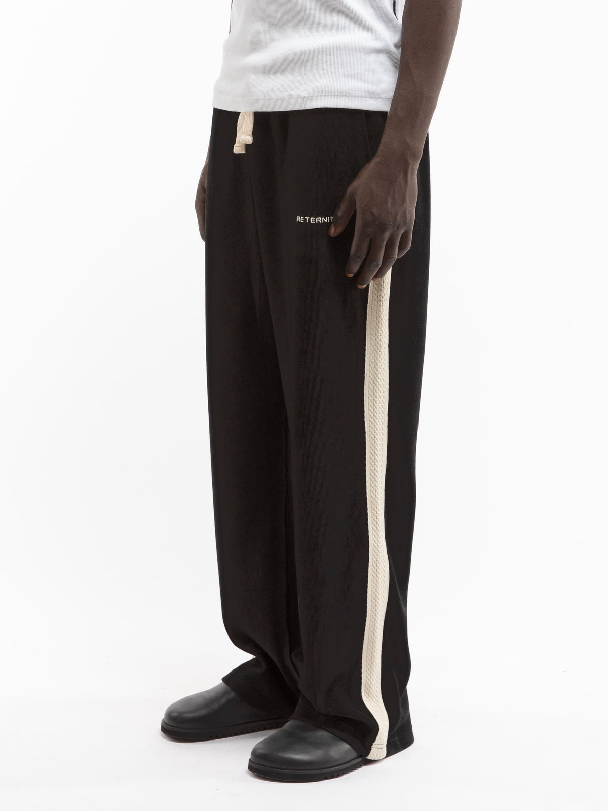 STUDIO KNIT TRACK PANTS - BLACK