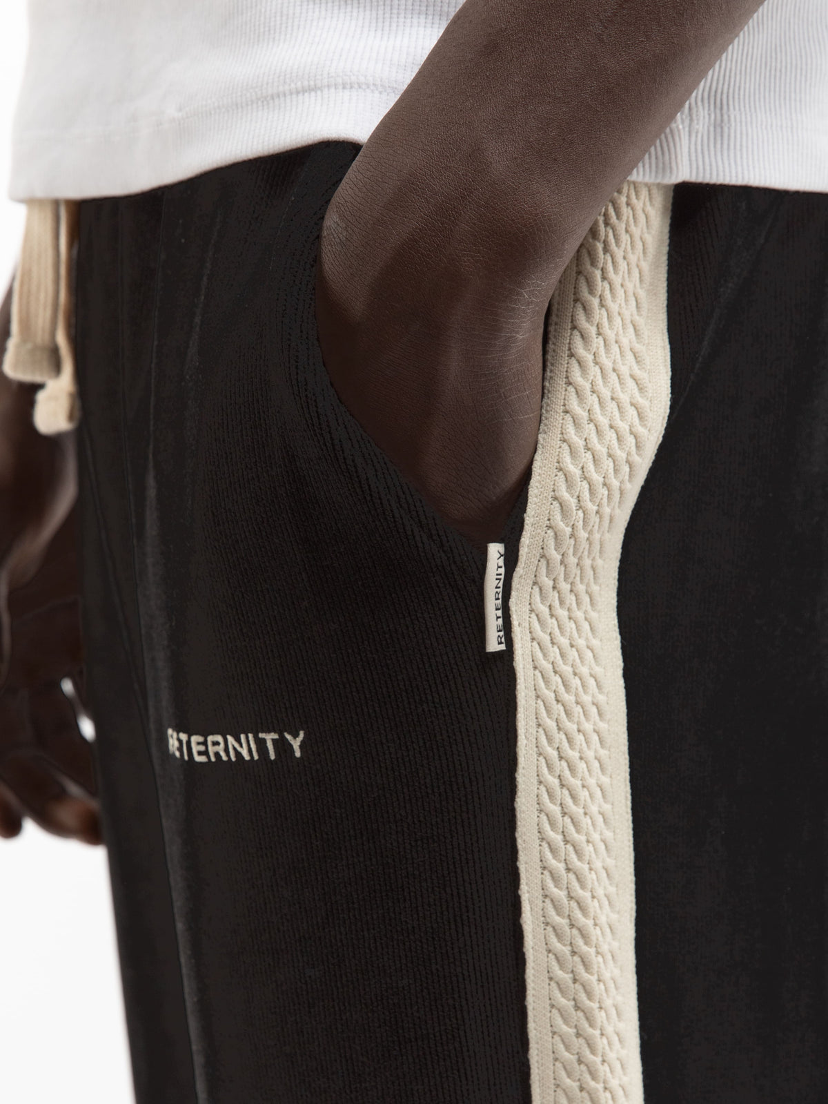 STUDIO KNIT TRACK PANTS - BLACK