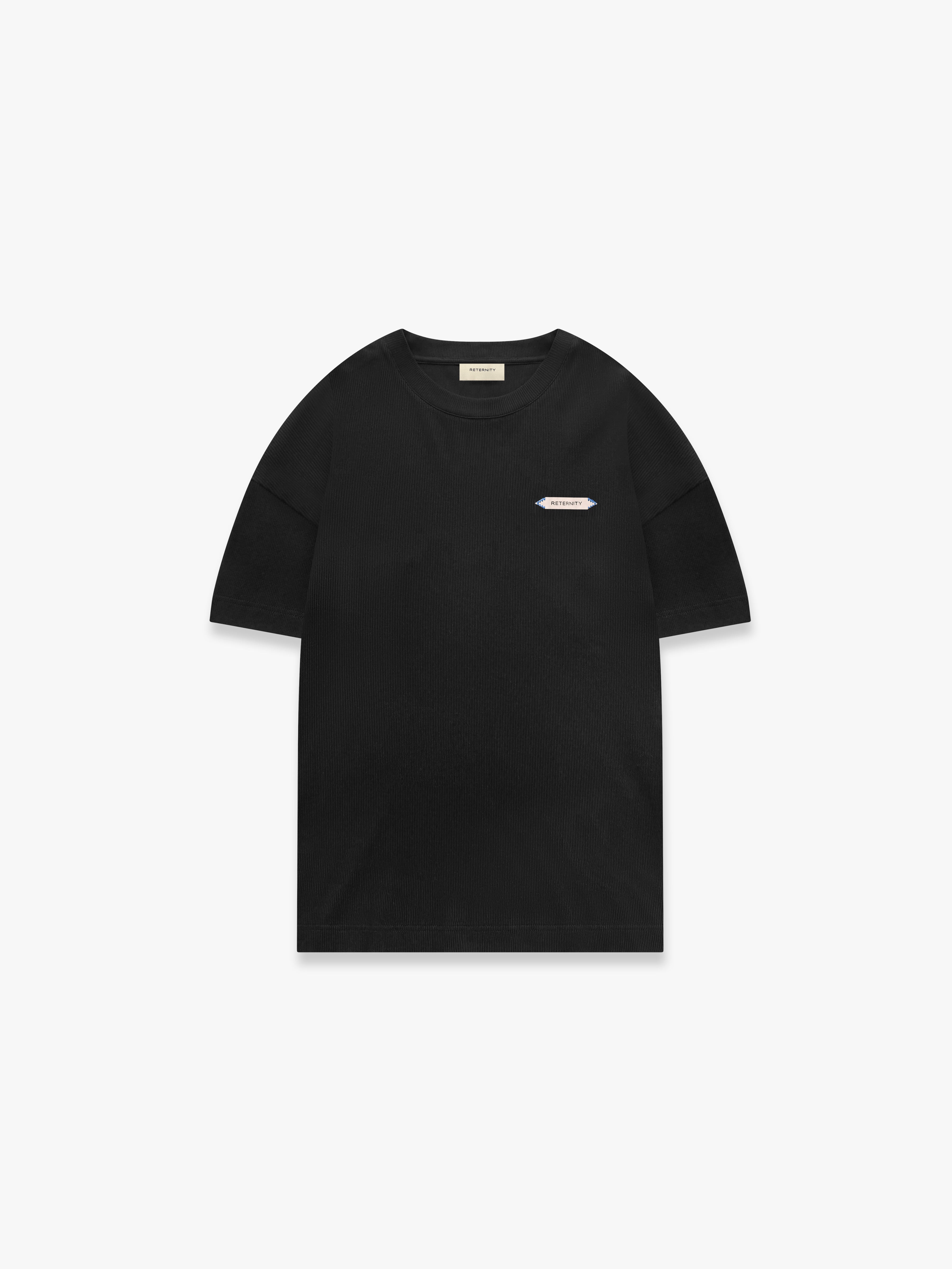 L’ATELIER LINE RIB T-SHIRT - BLACK