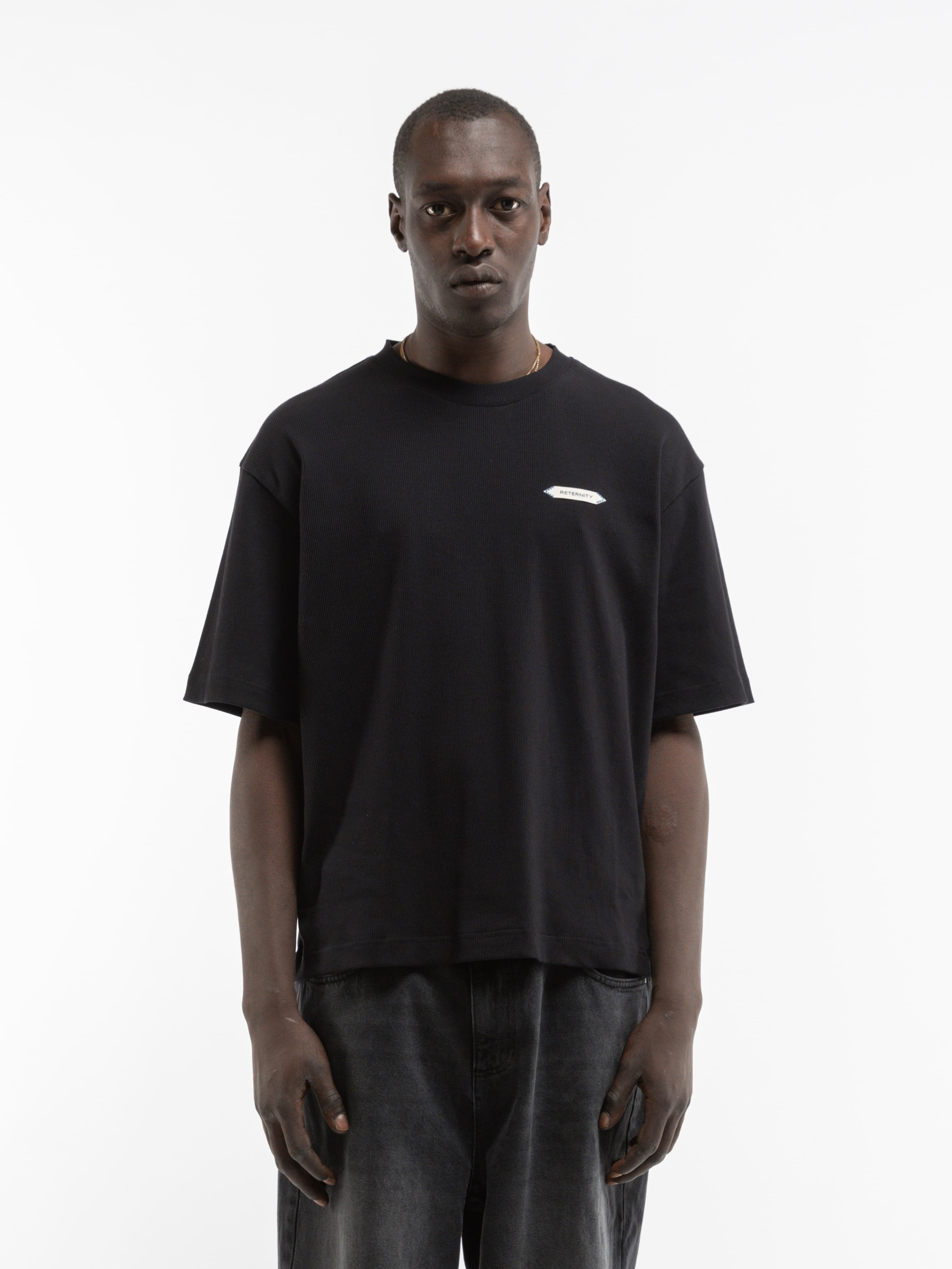 L’ATELIER LINE RIB T-SHIRT - BLACK