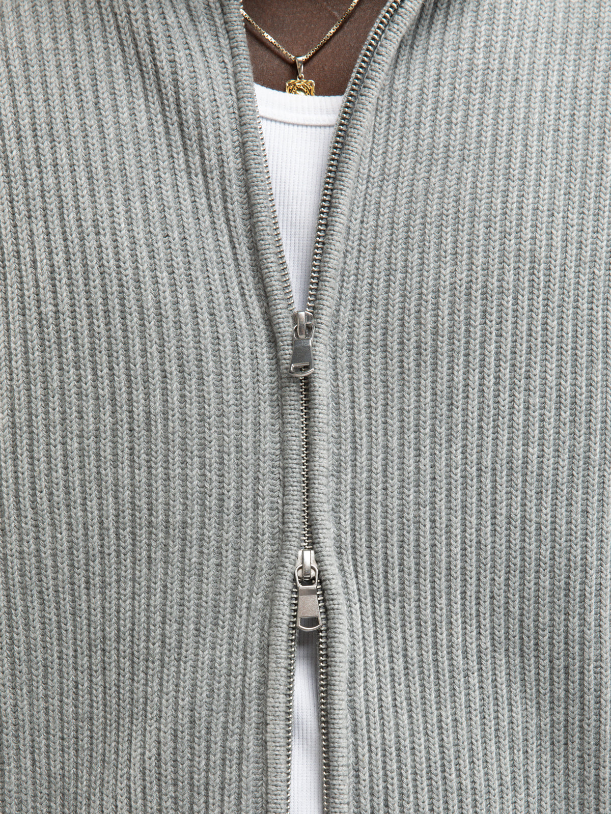 L’ATELIER LINE KNIT ZIPPER - GREY