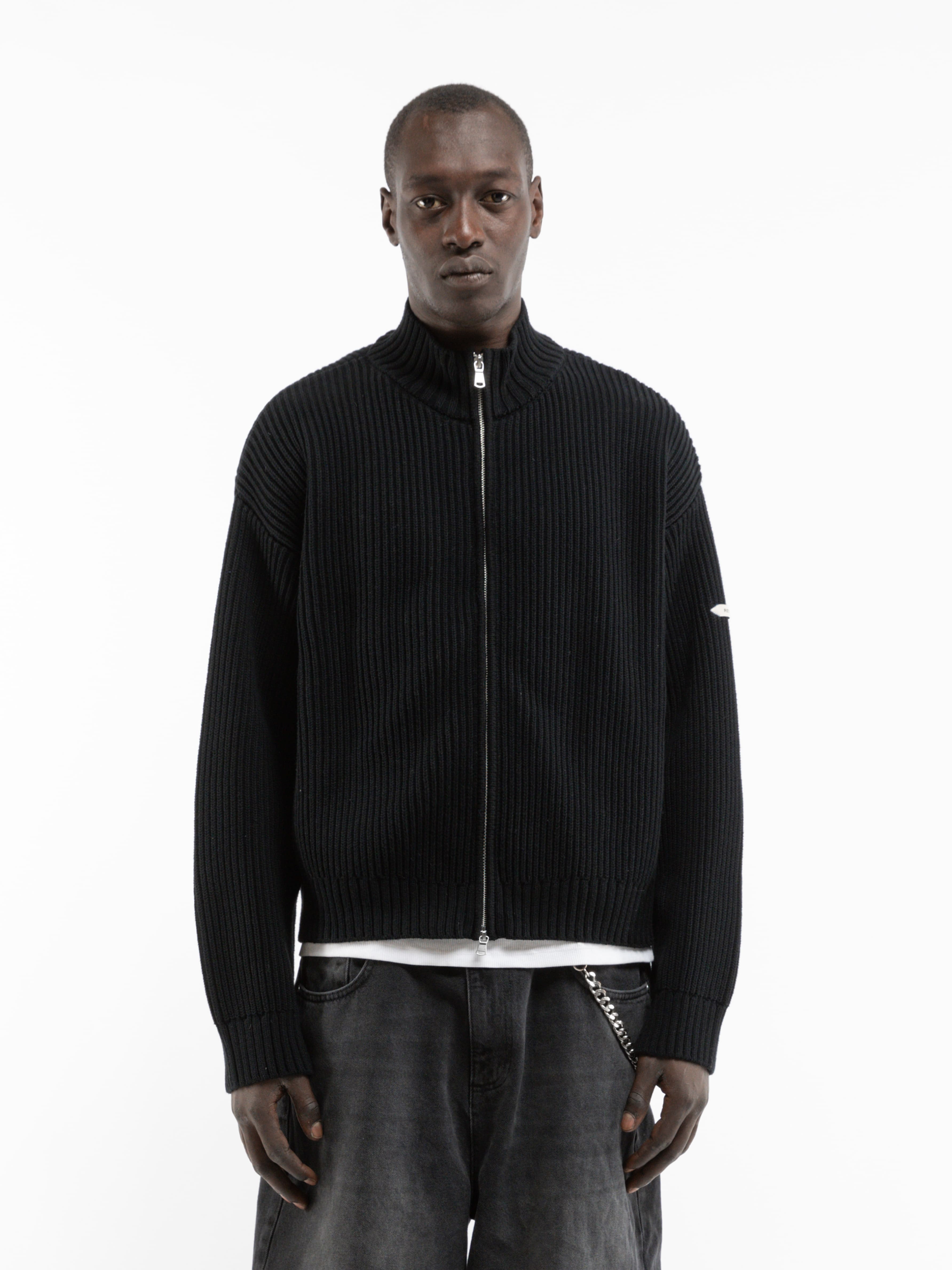 L’ATELIER LINE KNIT ZIPPER - BLACK