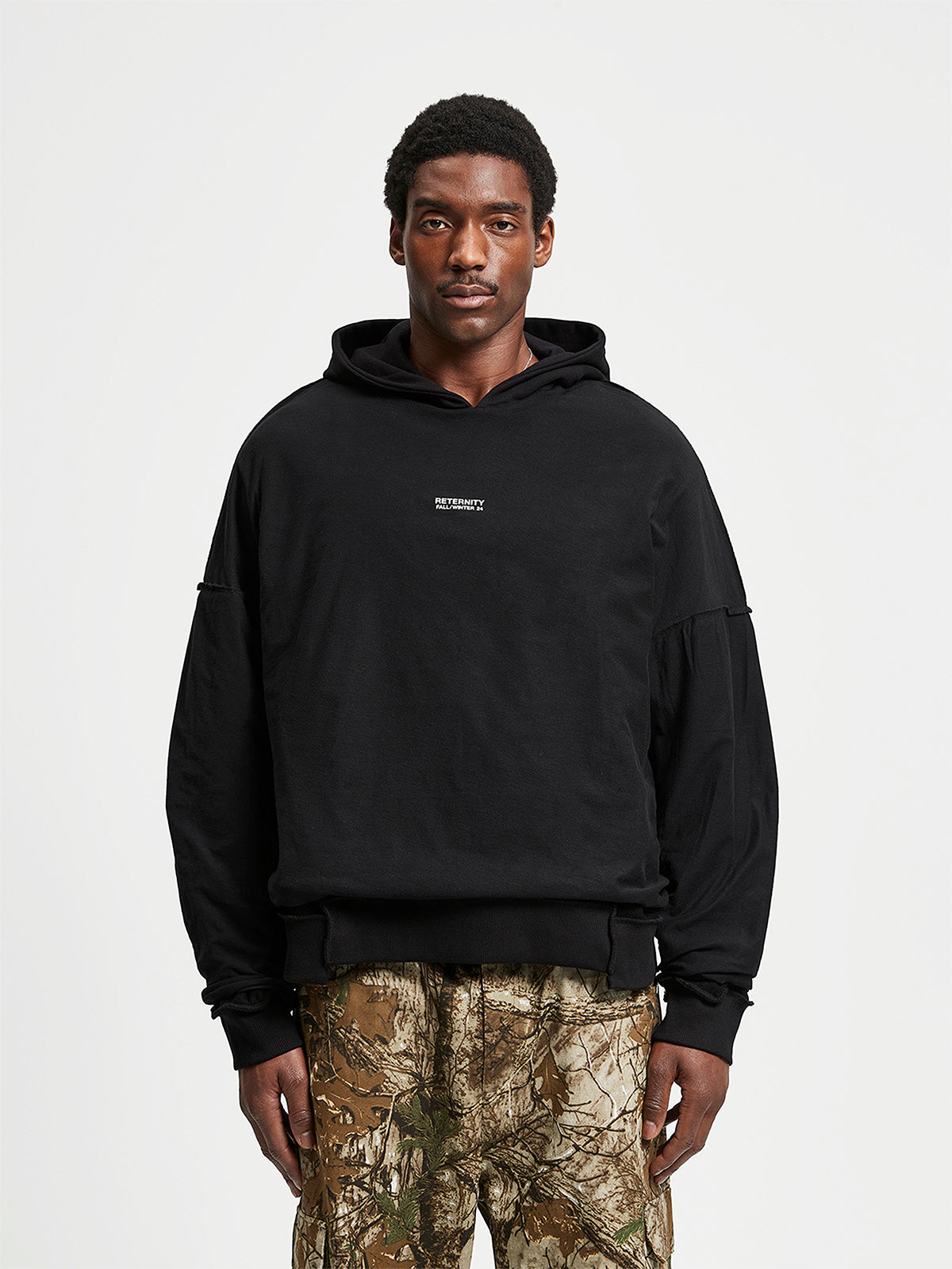 DISTORTED HOODIE - BLACK