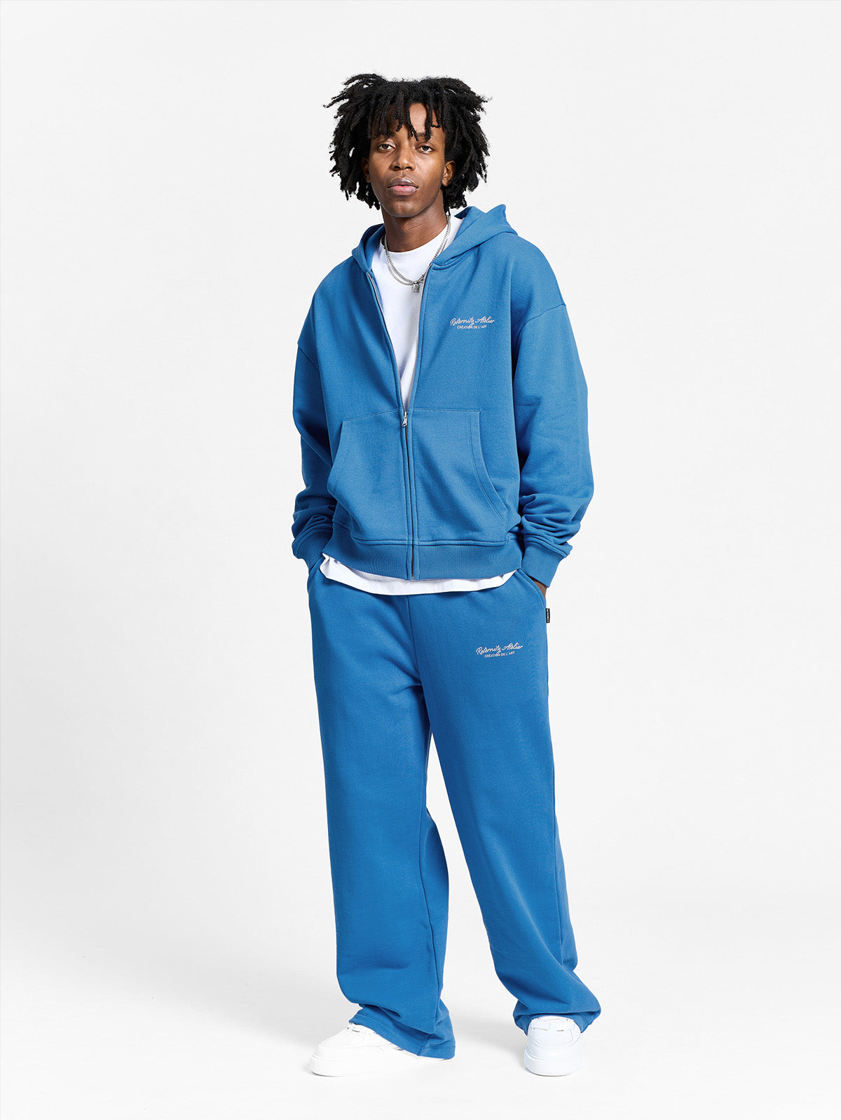 DE L'ART ZIP-HOODIE - BLUE