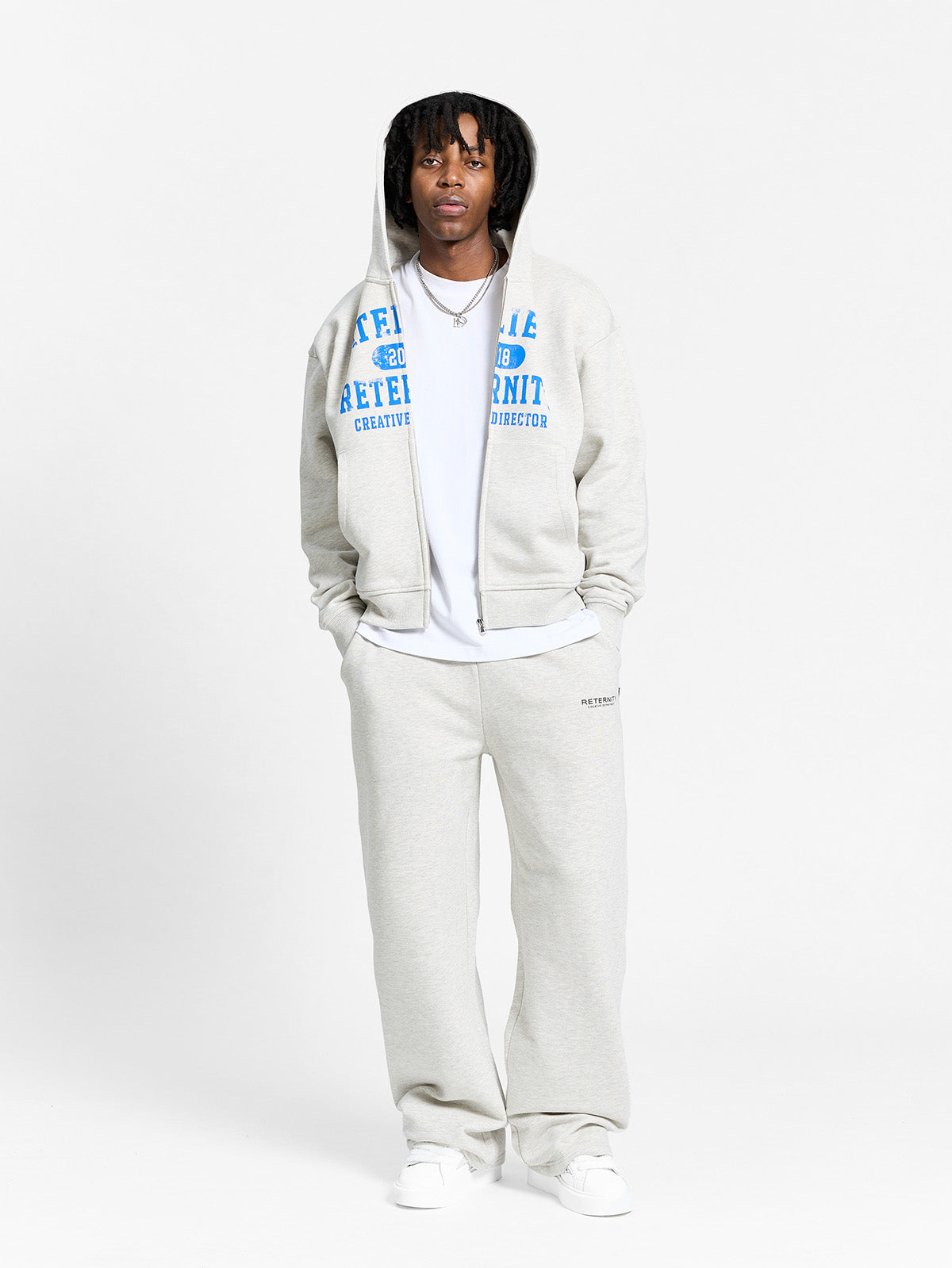 ATELIER EMBLEM ZIP-HOODIE - MELANGE GREY