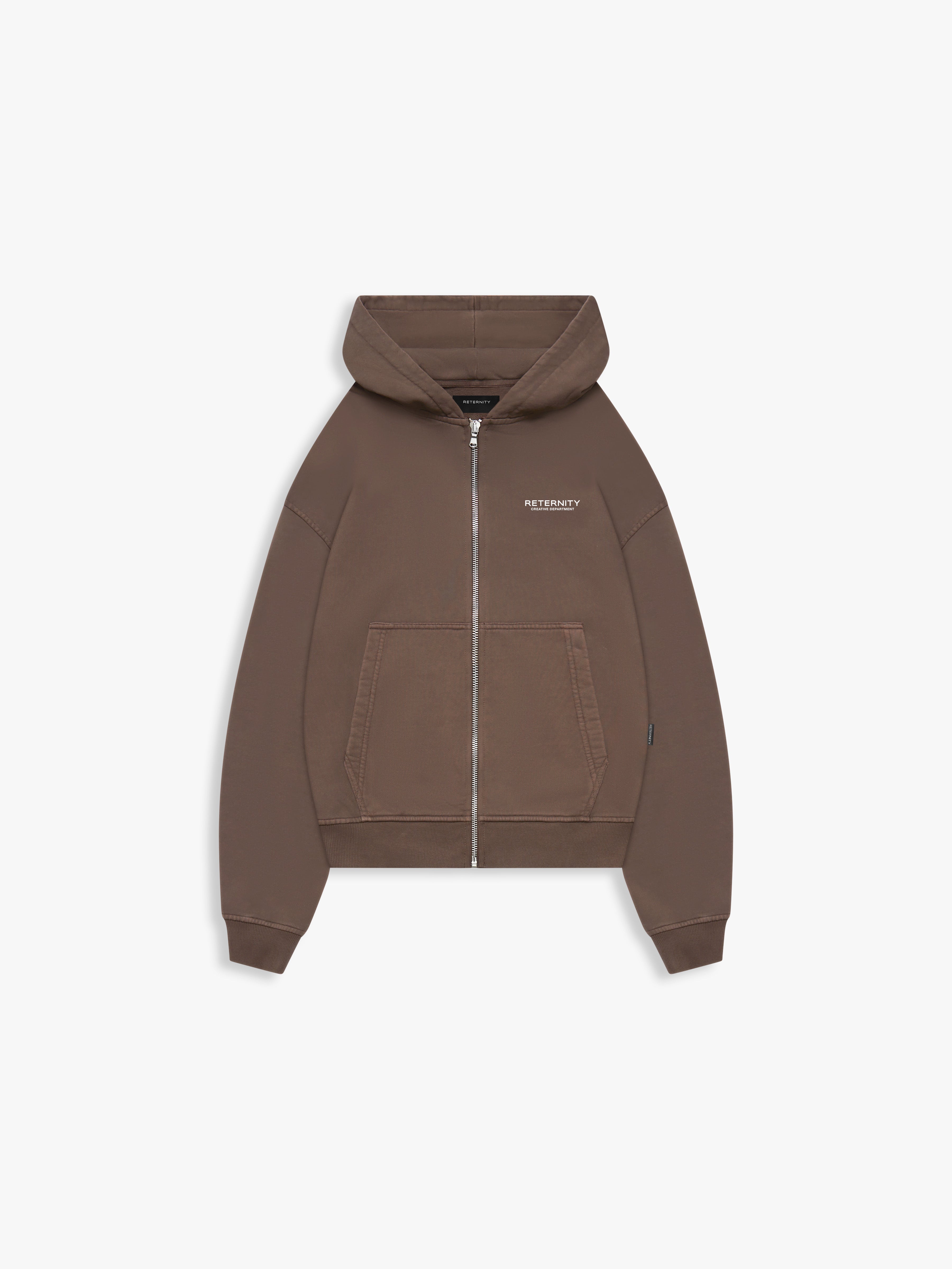 CREATIVE DEPT ZIP-HOODIE - BROWN