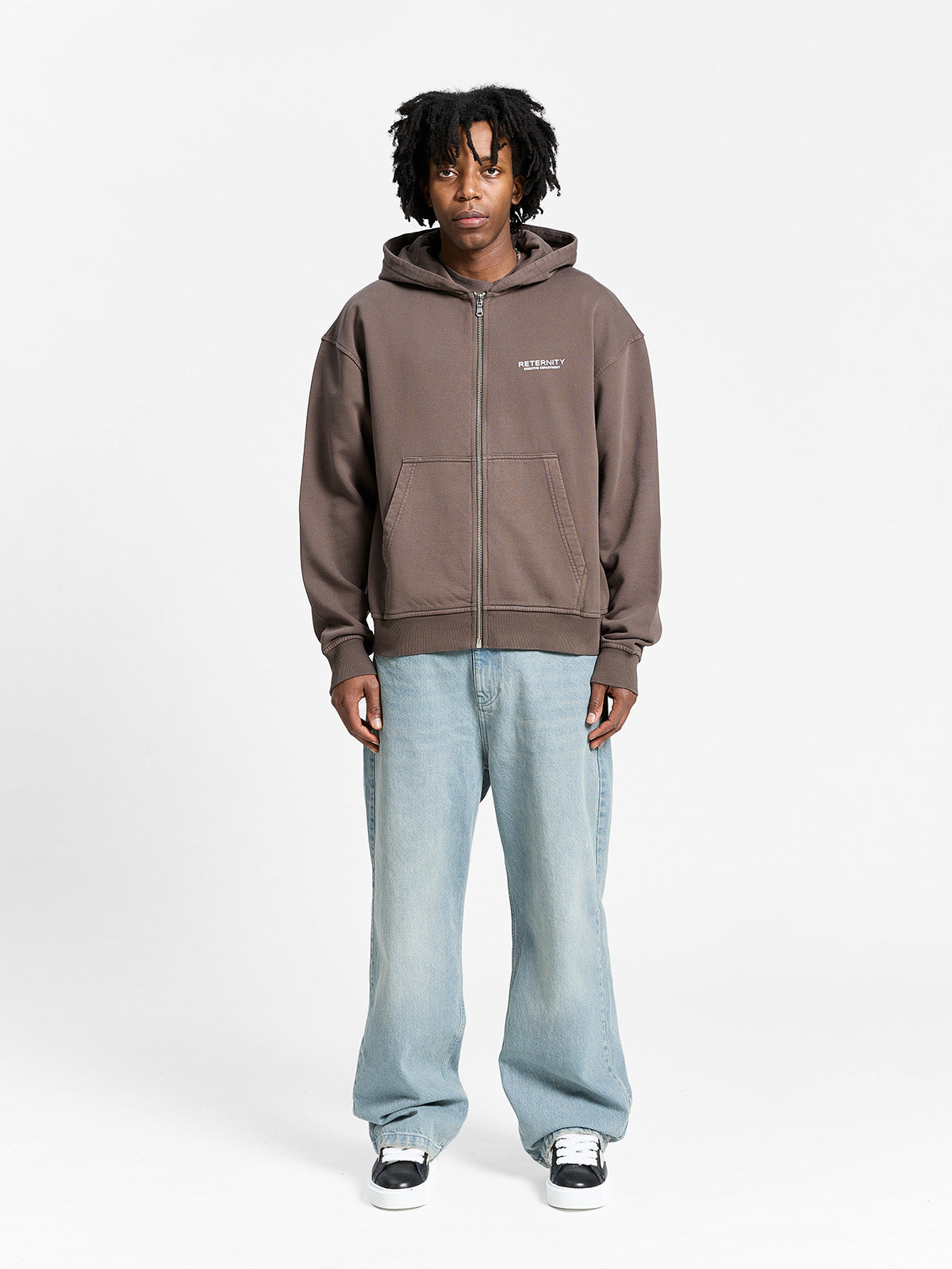 CREATIVE DEPT ZIP-HOODIE - BROWN