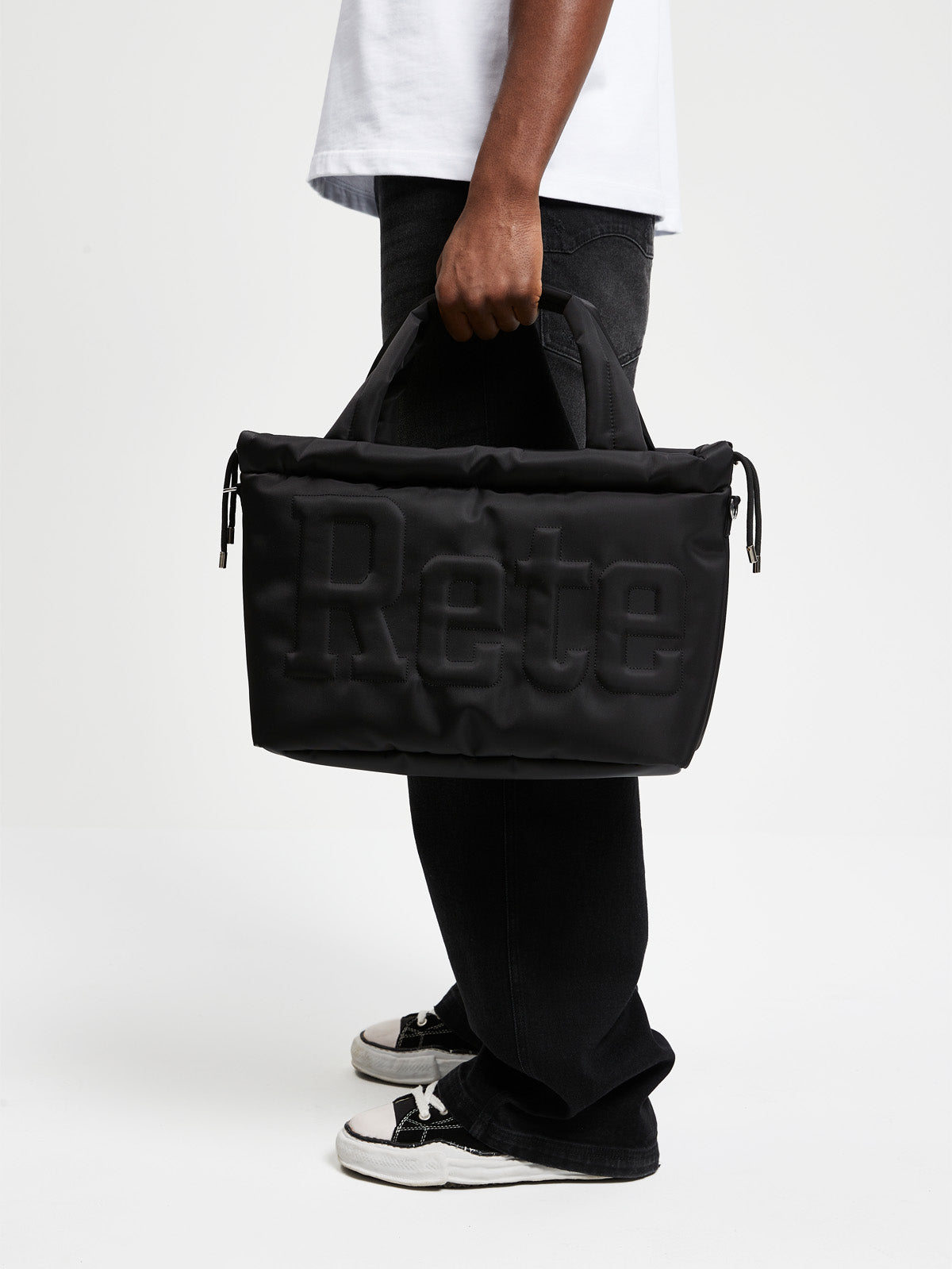 RETERNITY QUILTED TOTE BAG - BLACK