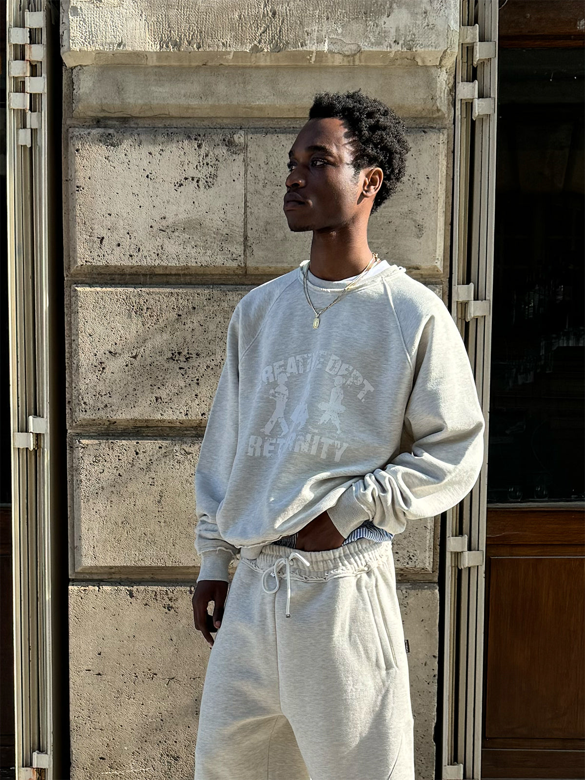 CREATIVE DEPT LOGO CREWNECK - MELANGE GREY