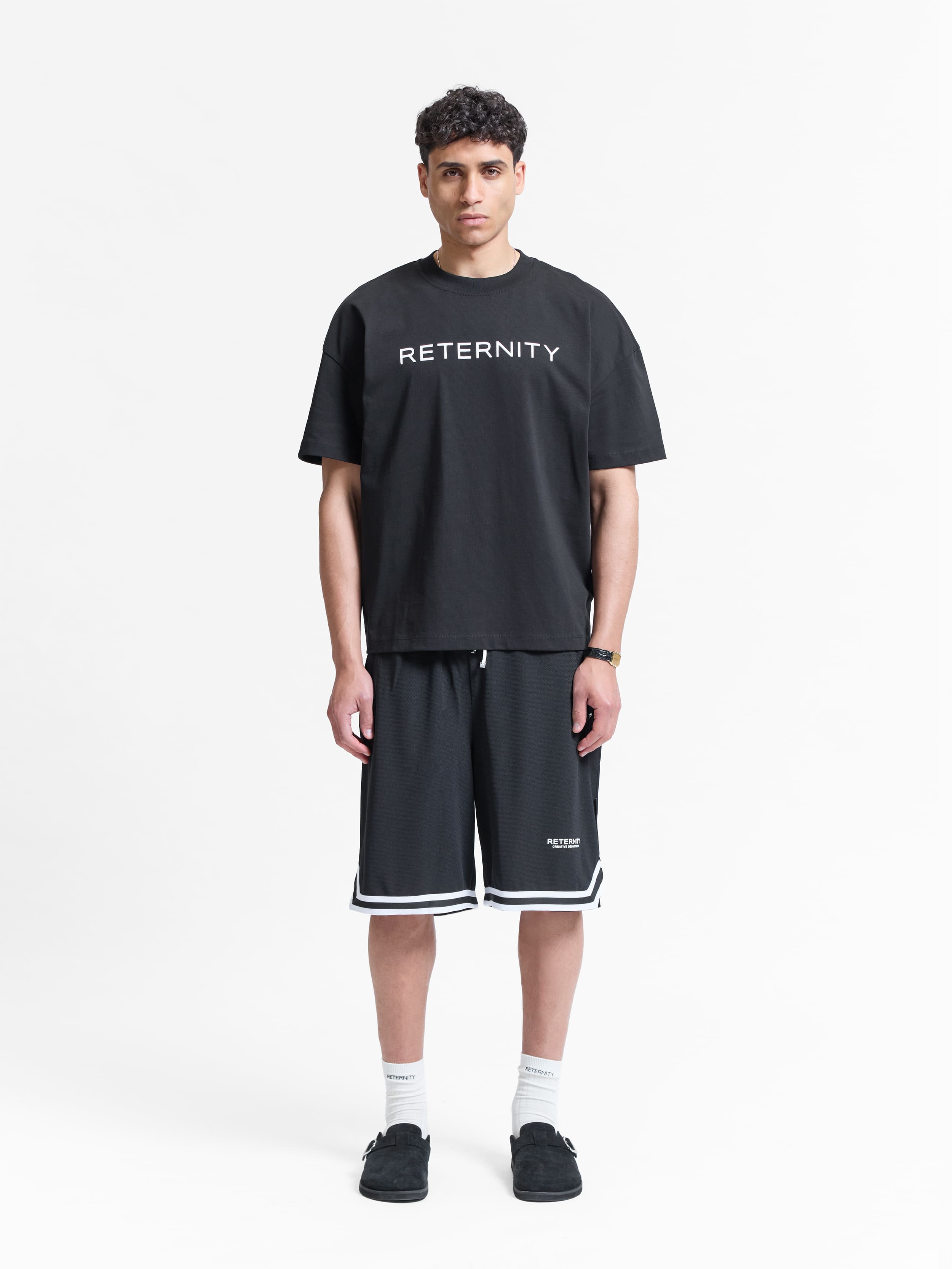 CREATIVE DEPT MESH SHORTS - BLACK