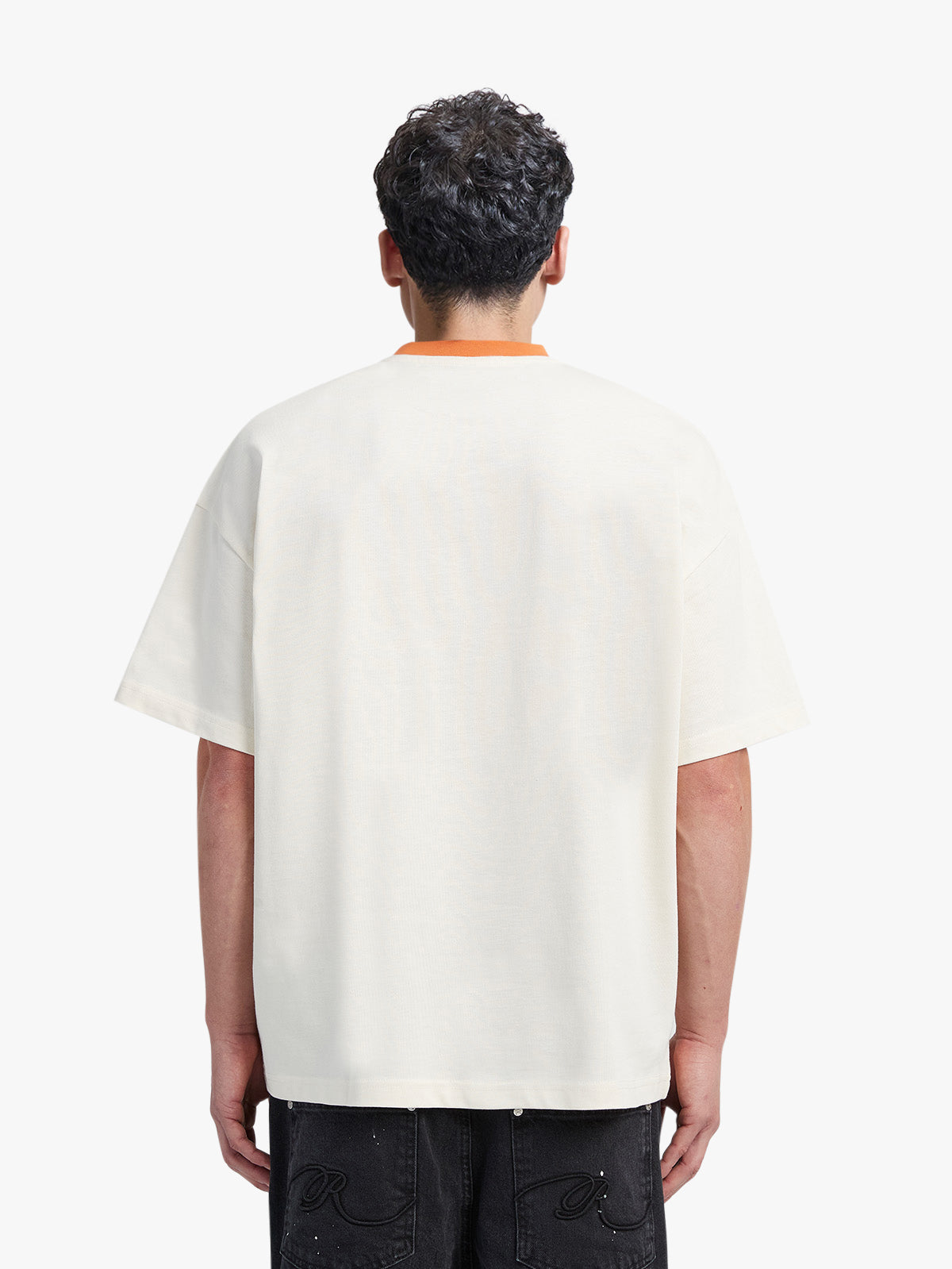 T-SHIRT 'AIN'T HERE FOR LOVE' - CREAM/ORANGE