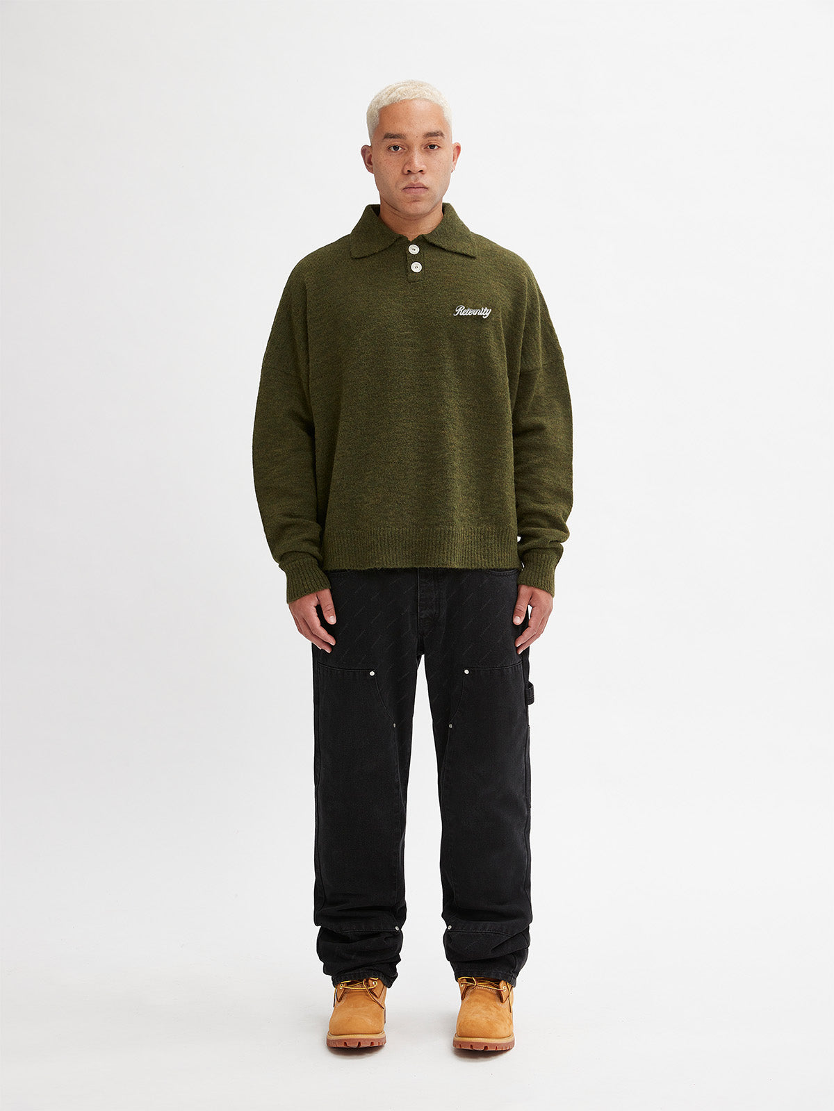 MOHAIR POLO SWEATER - GREEN