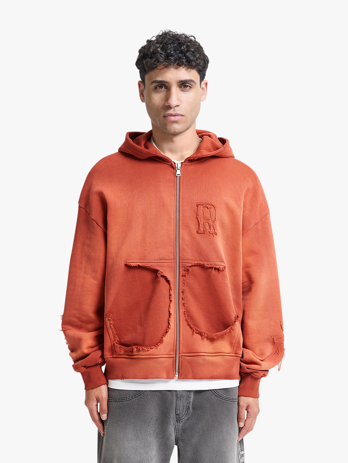 VINTAGE ZIP HOODIE - WASHED RED