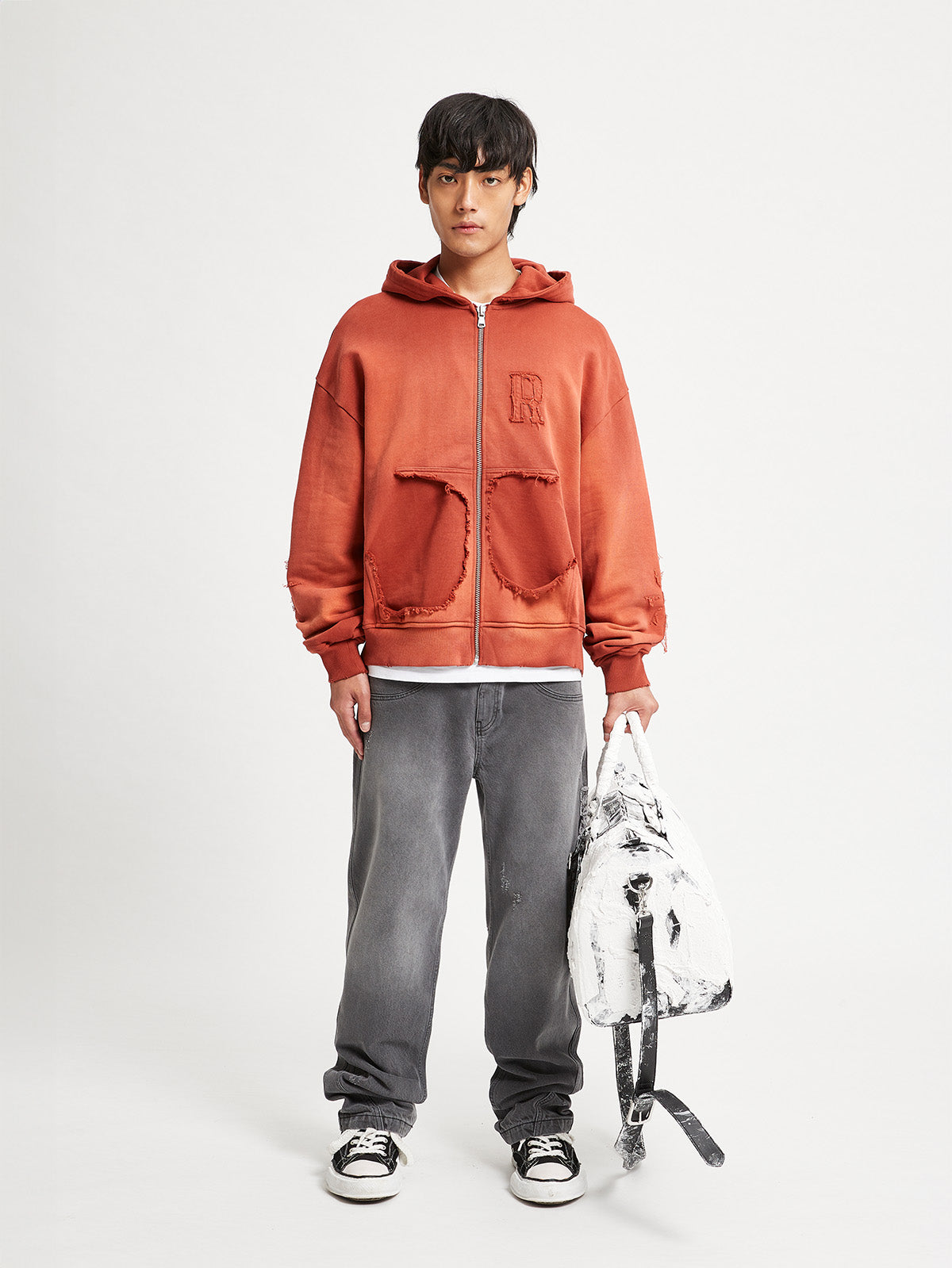 VINTAGE ZIP HOODIE - WASHED RED