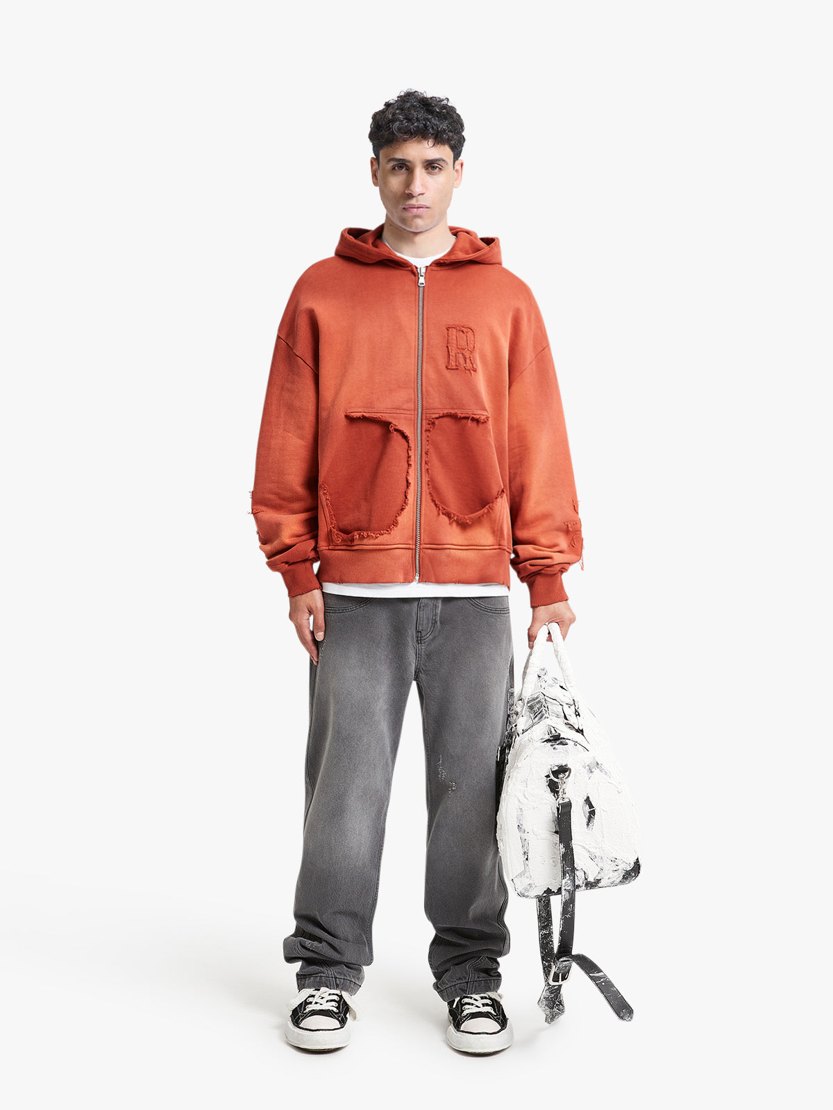 VINTAGE ZIP HOODIE - WASHED RED