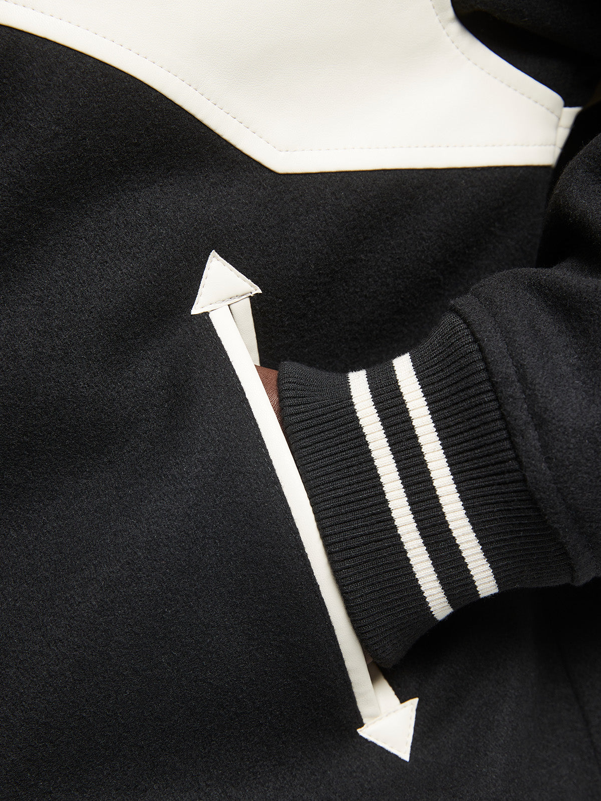 SIGNE VARSITY JACKET - CREAM/BLACK