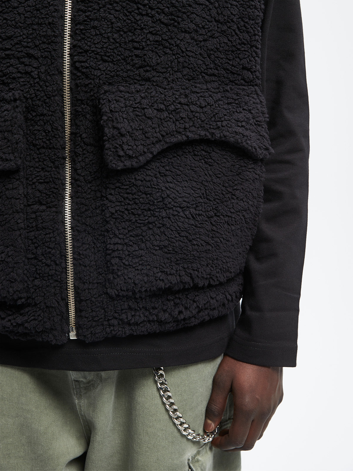 CÉLESTE FLEECE VEST - BLACK