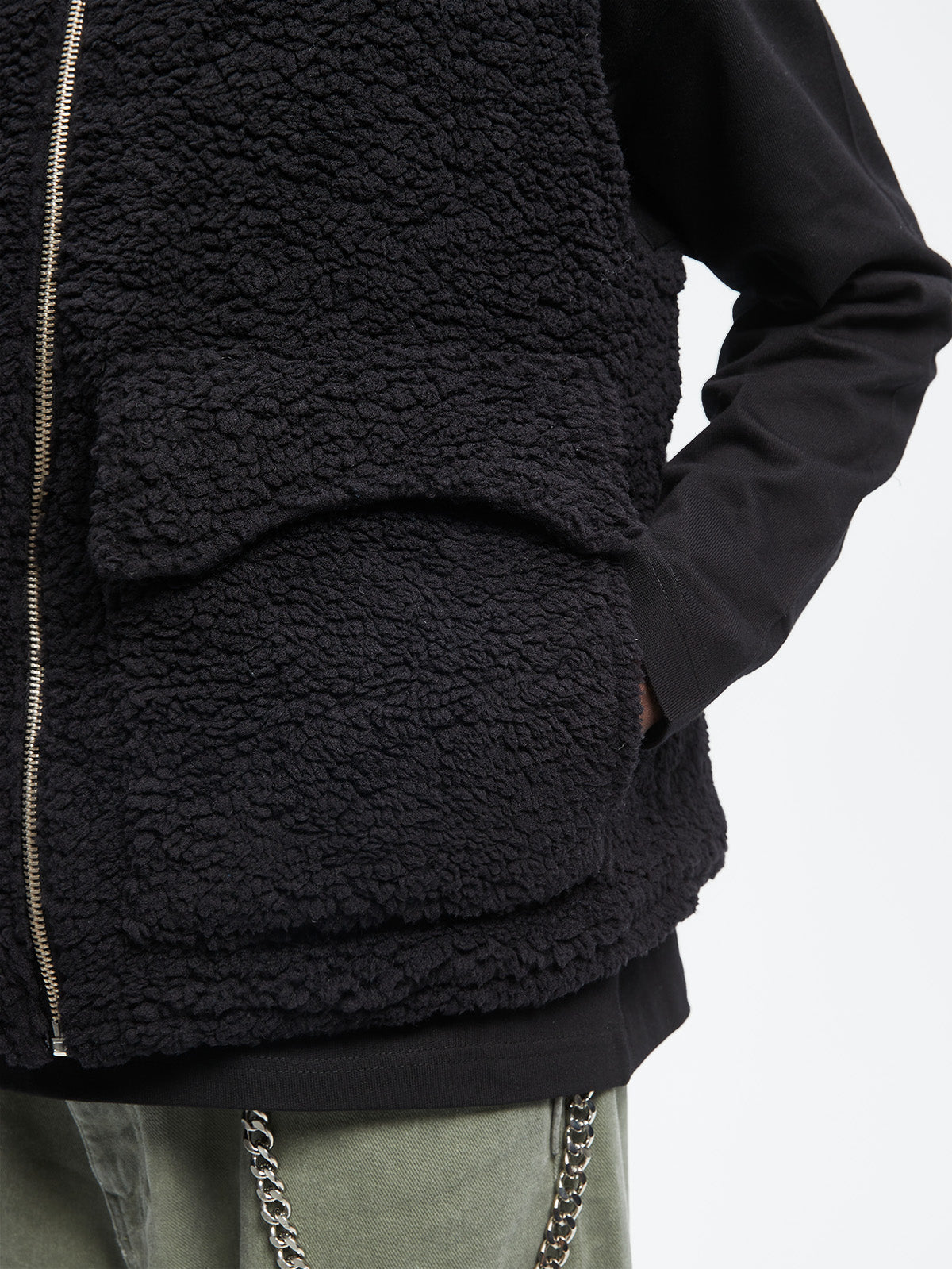 CÉLESTE FLEECE VEST - BLACK