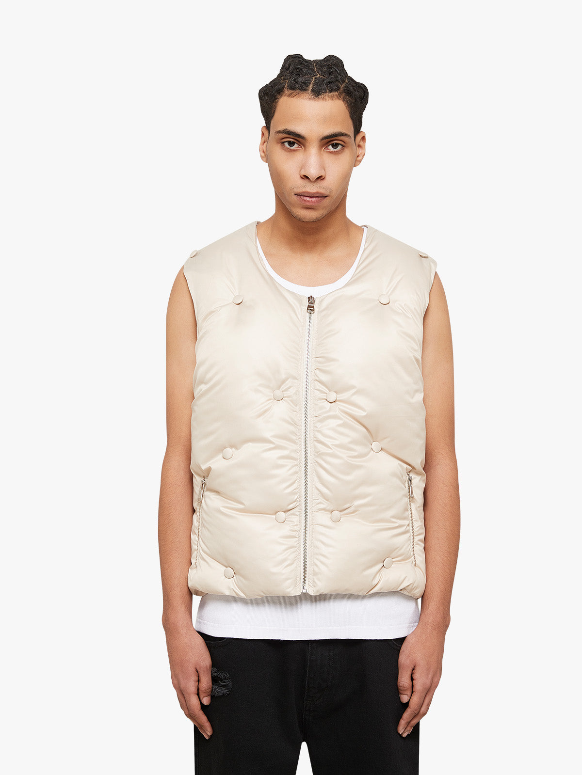 CROPPED VEST - CREAM