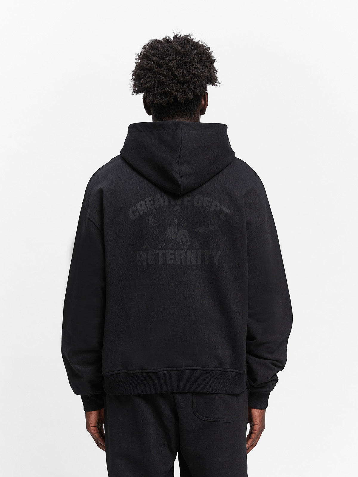 CREATIVE DEPT LOGO ZIP-HOODIE - BLACK