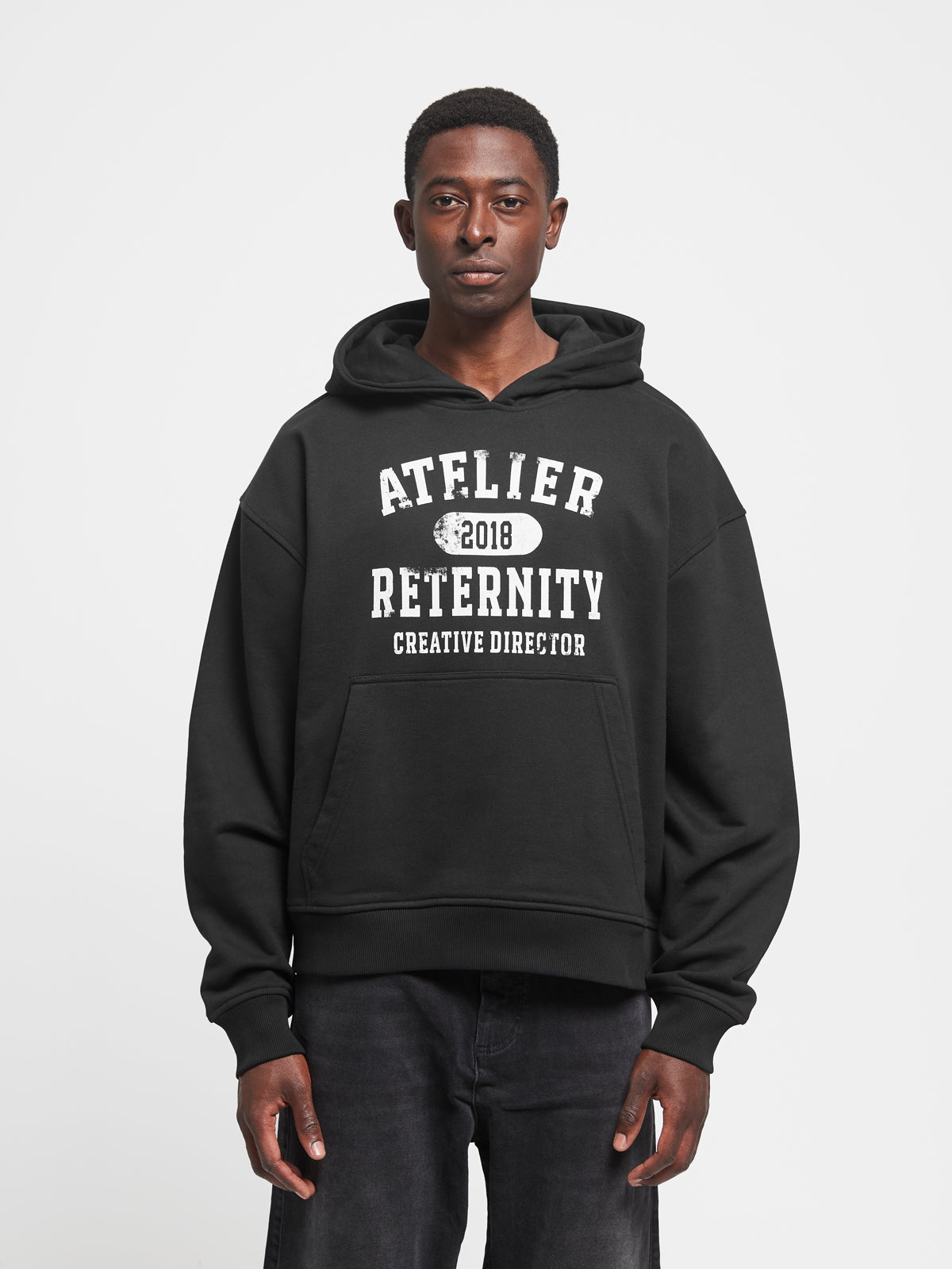 ATELIER EMBLEM HOODIE - BLACK