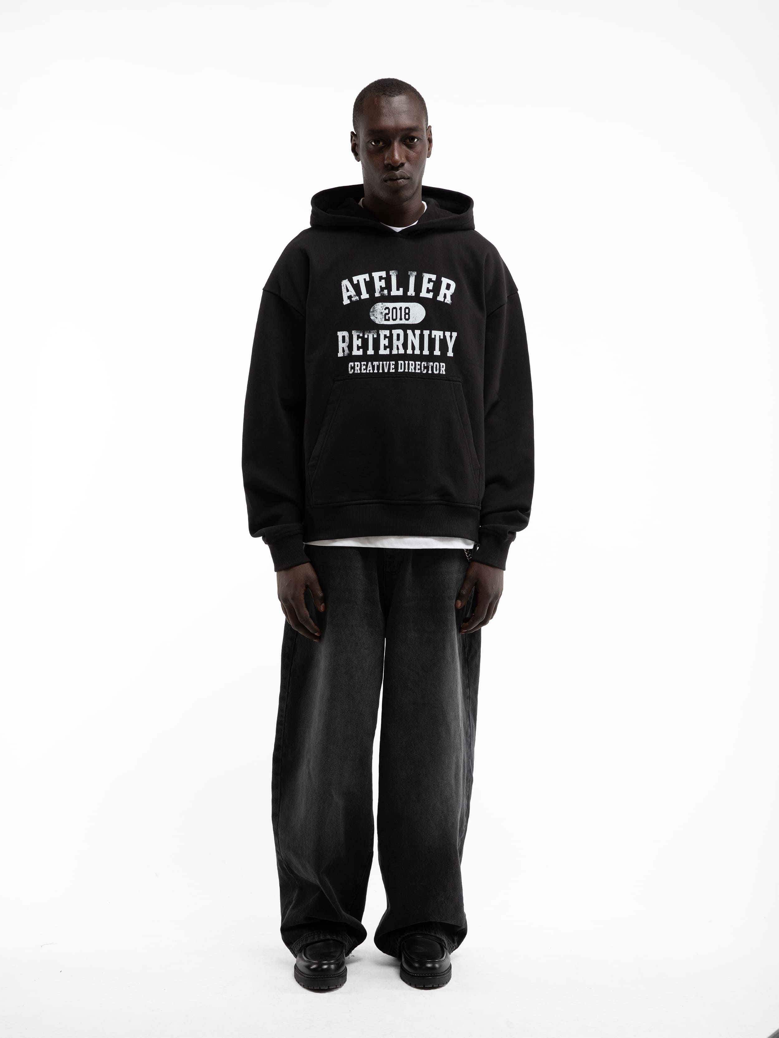 ATELIER EMBLEM HOODIE - BLACK