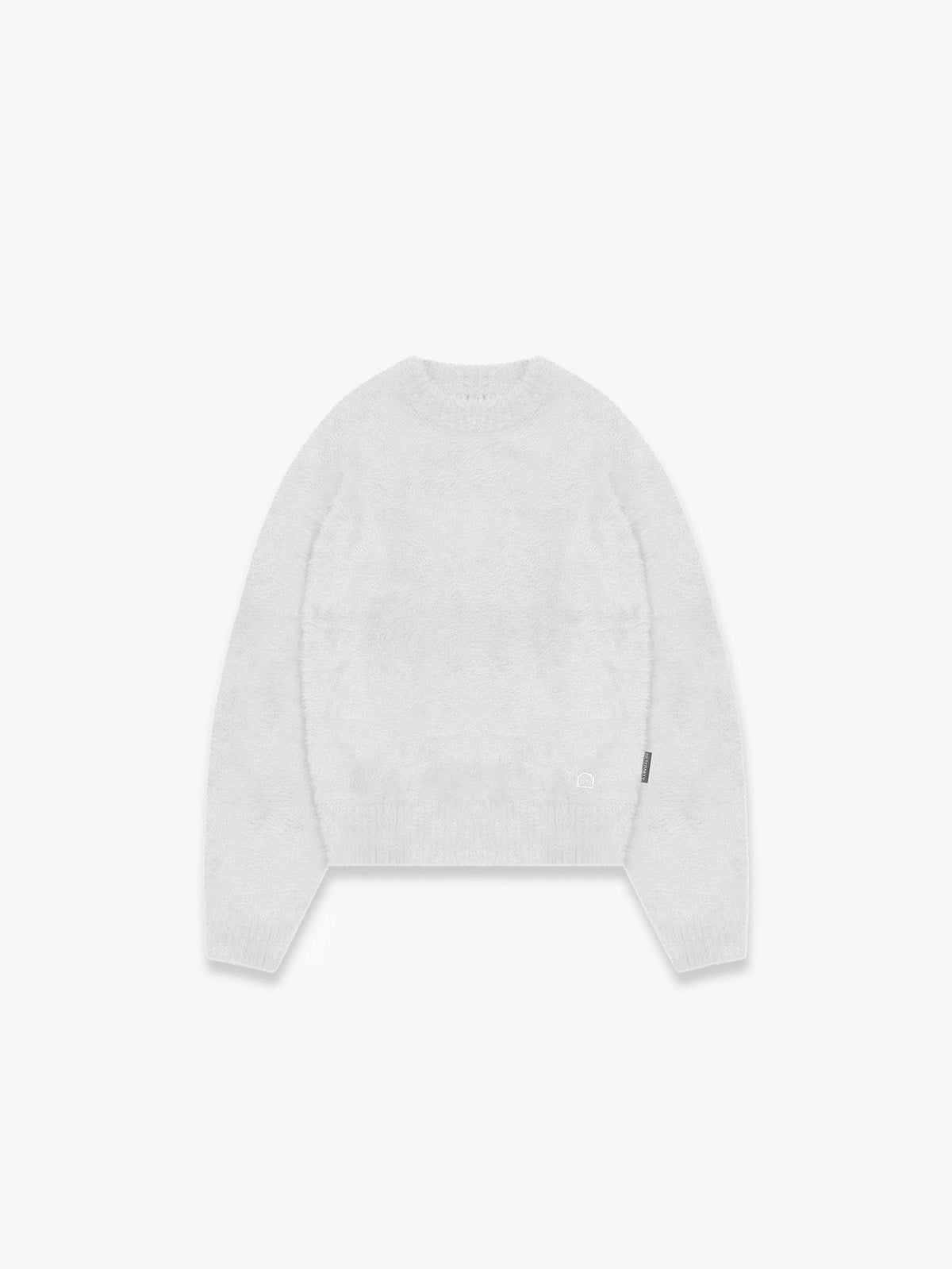 ESSENTIAL FURRY KNIT SWEATER - LIGHT GREY