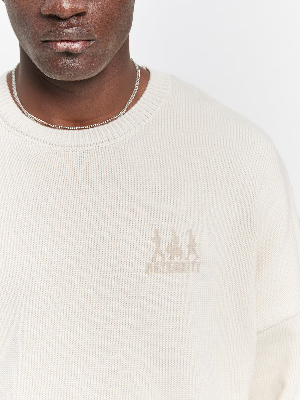 CREATIVE DEPT LOGO KNIT SWEATER - CREAM