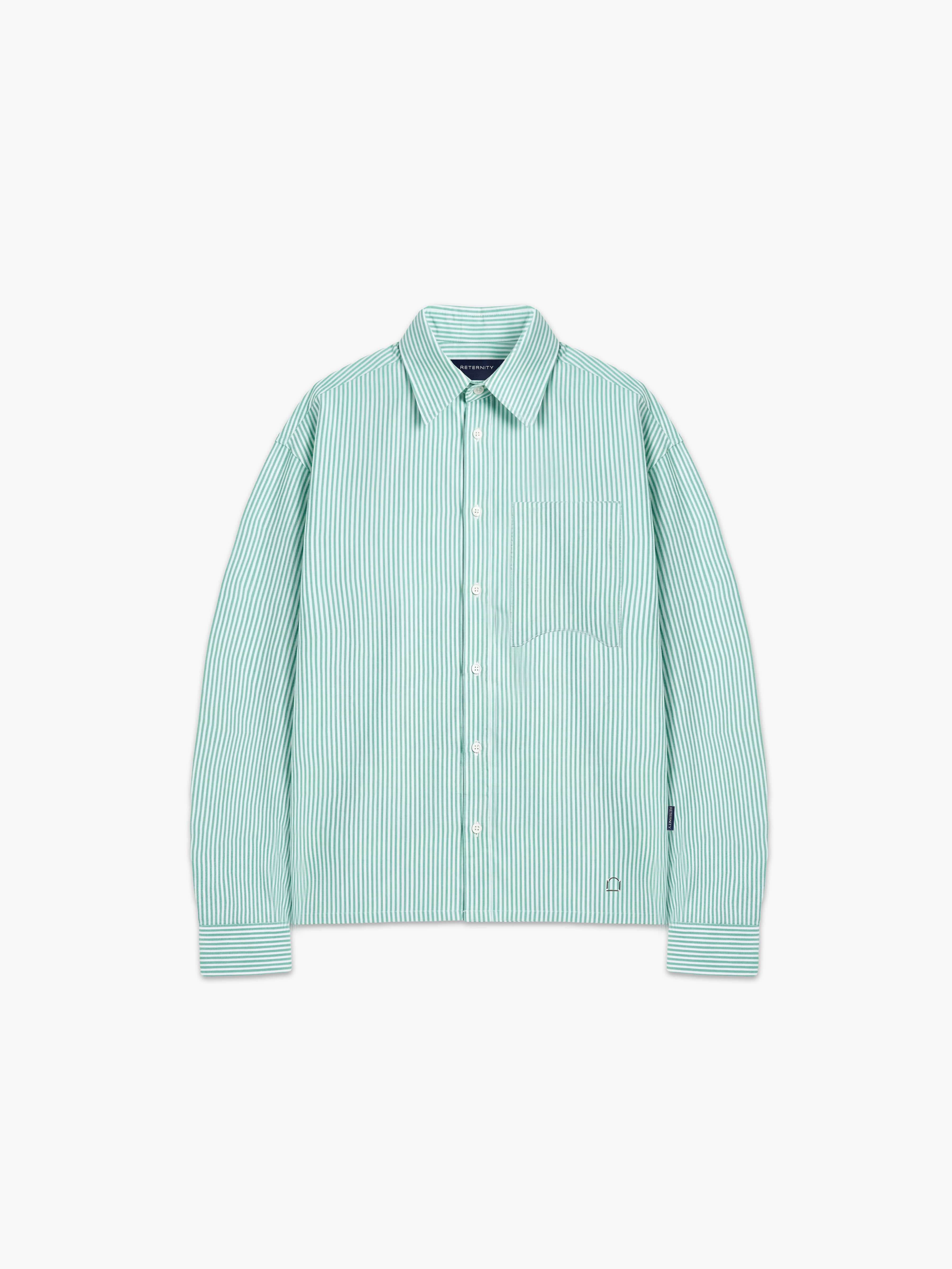SIGNE SHIRT - GREEN STRIPED