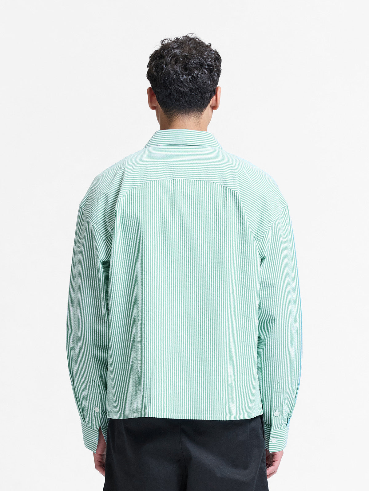 SIGNE SHIRT - GREEN STRIPED