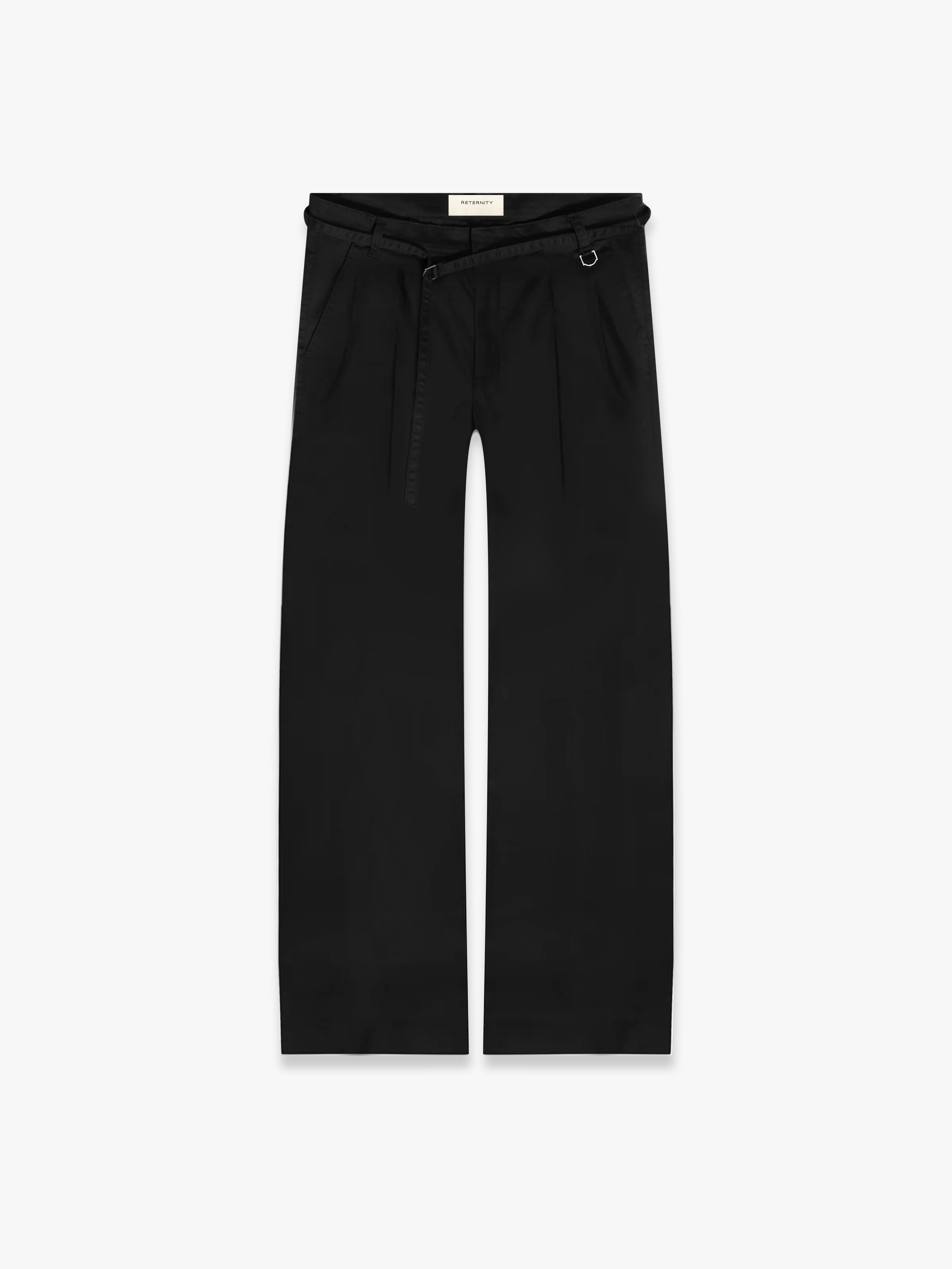 PLEATED CHINO - BLACK