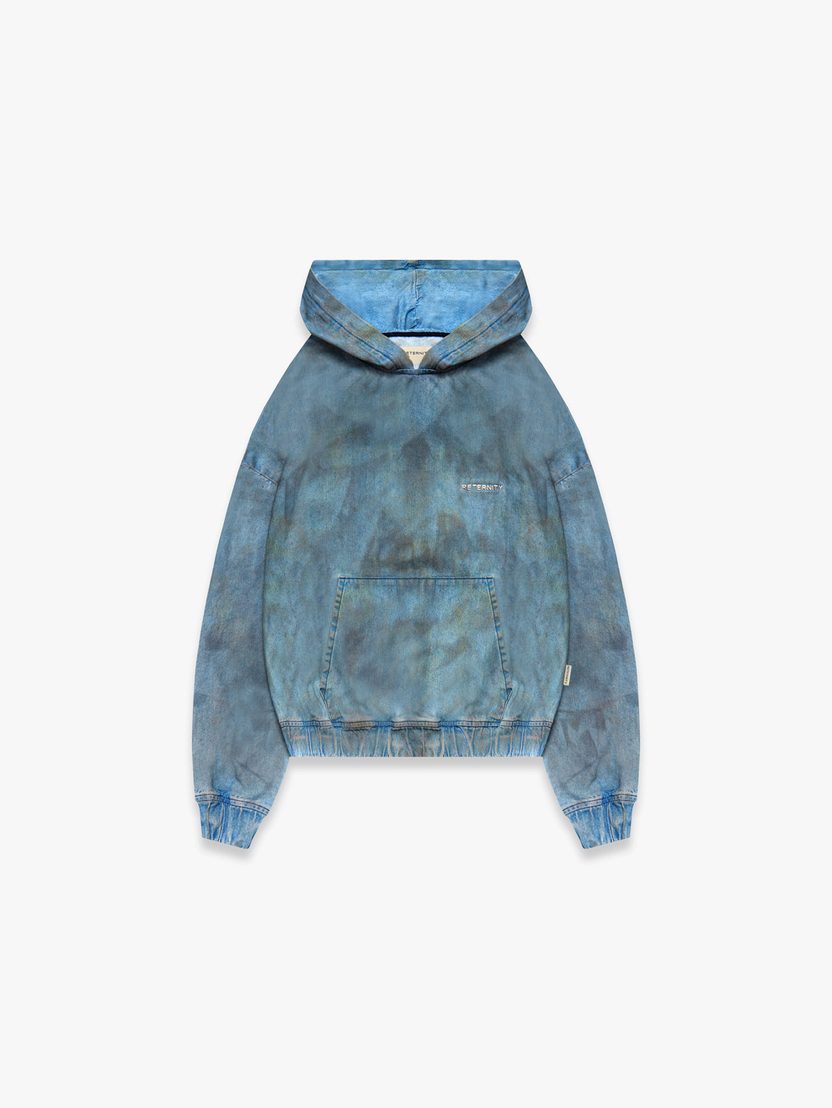 PAINTED ARTISAN DENIM HOODIE - WASHED BLUE