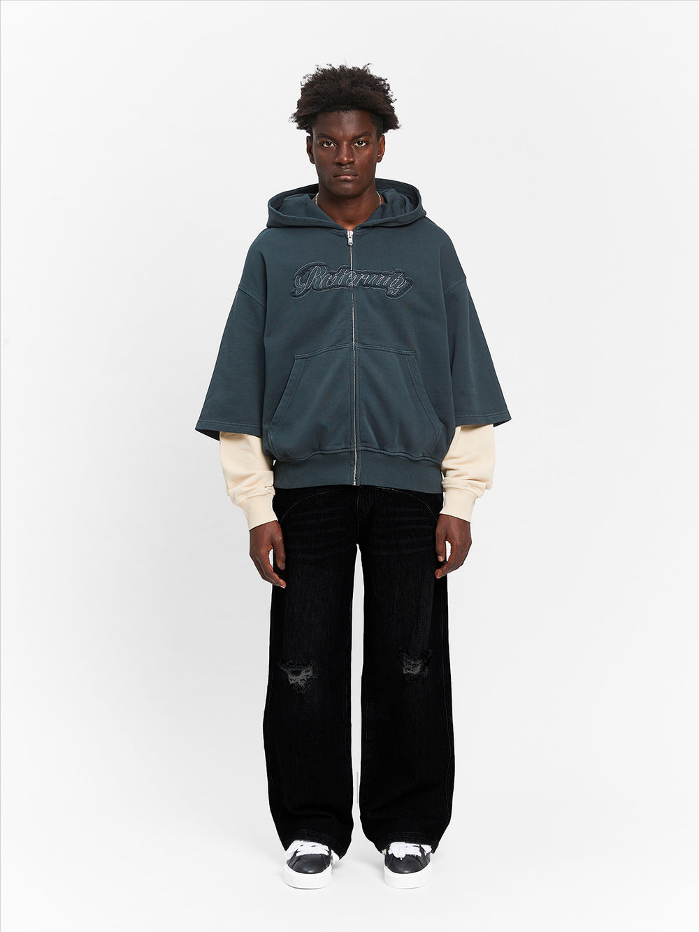 Custom Dark Grey Cream Hoodie