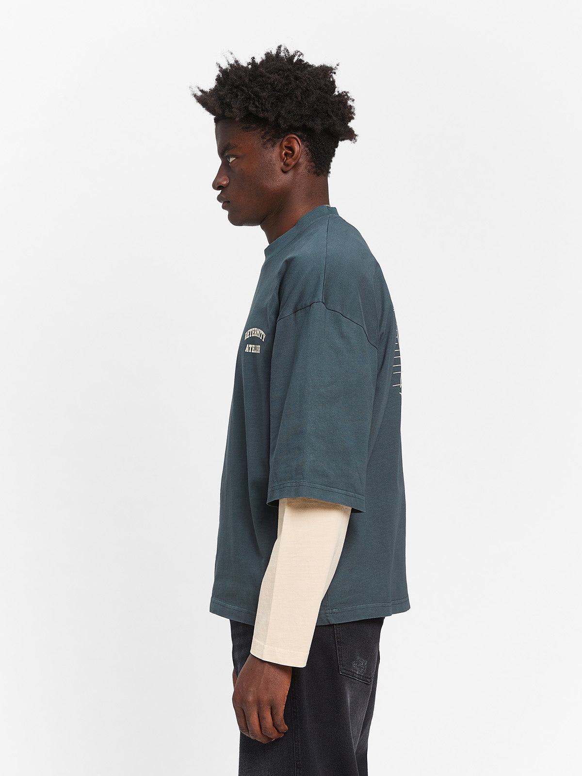 LAYERED LONGSLEEVE - WASHED GREY/CREAM