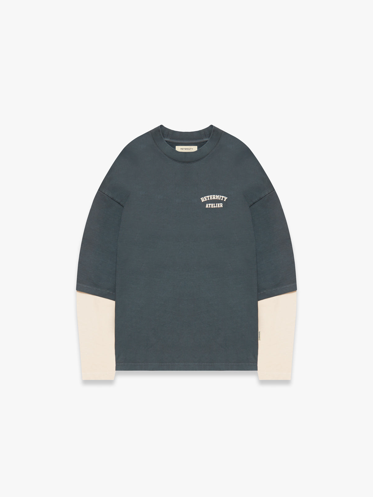 LAYERED LONGSLEEVE - WASHED GREY/CREAM