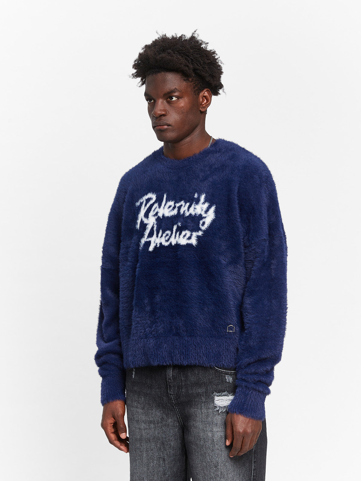 INTERWOVEN FURRY KNIT - BLUE