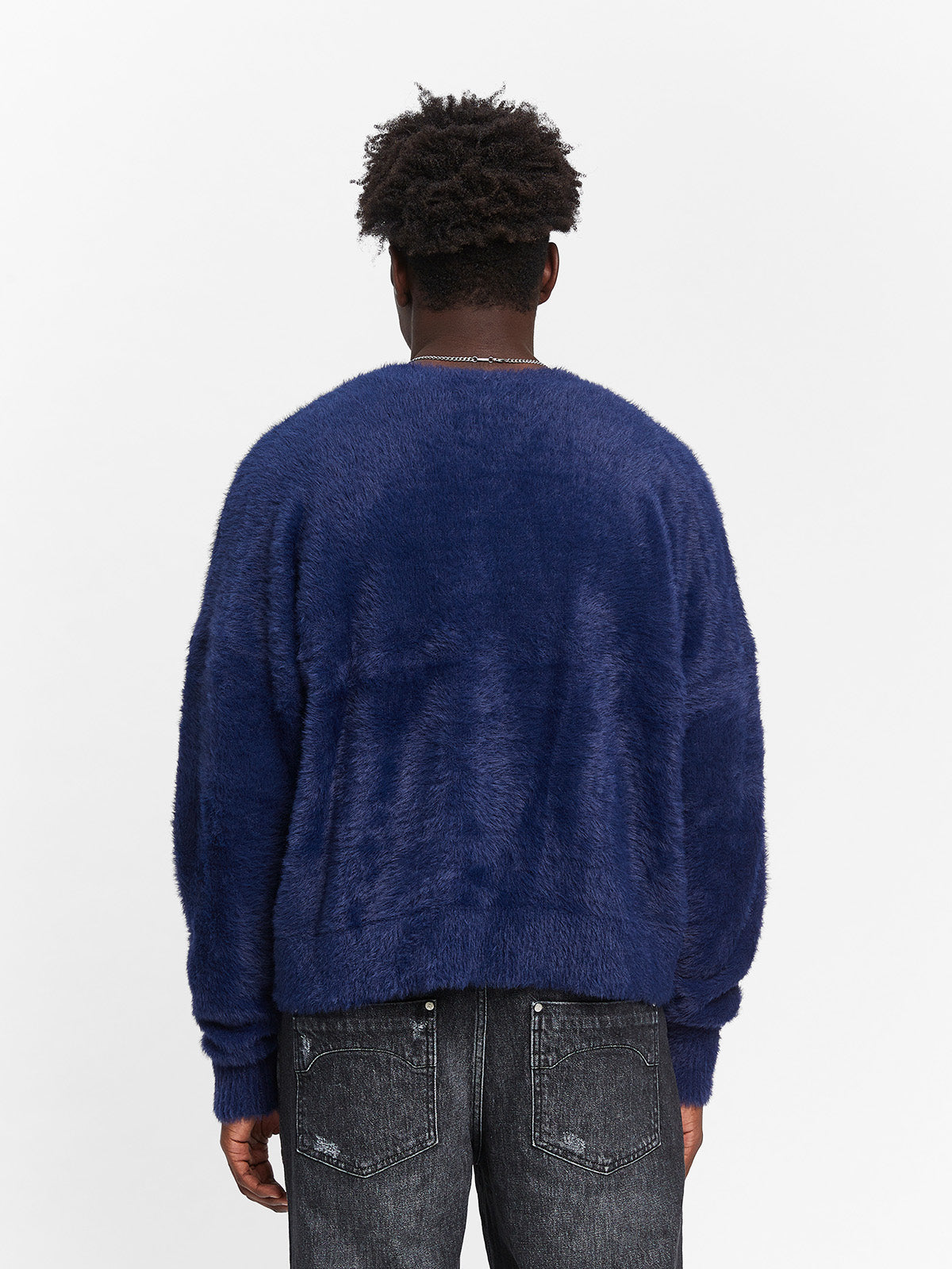 INTERWOVEN FURRY KNIT - BLUE