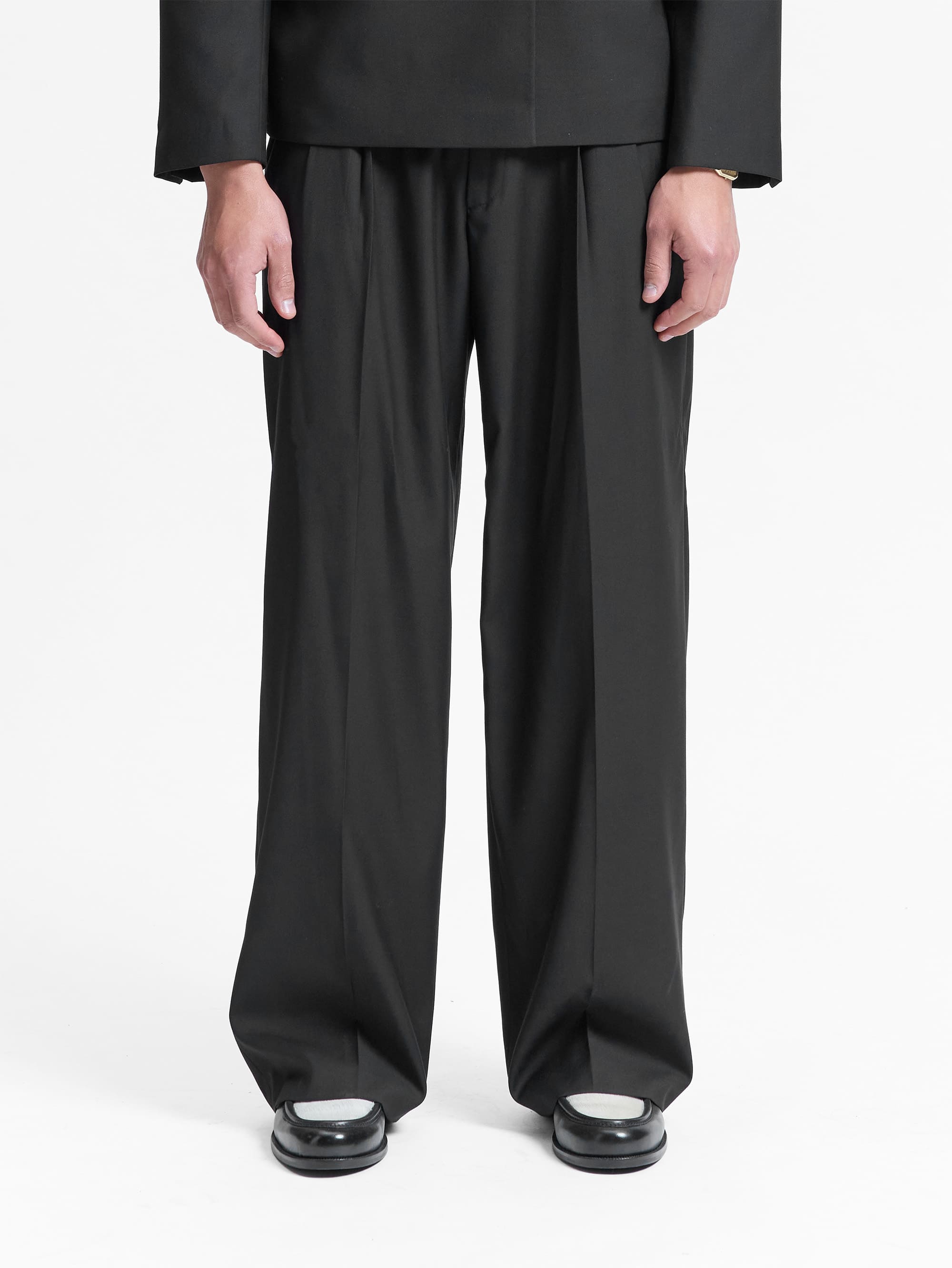 TAILORED BAGGY PANTS - BLACK