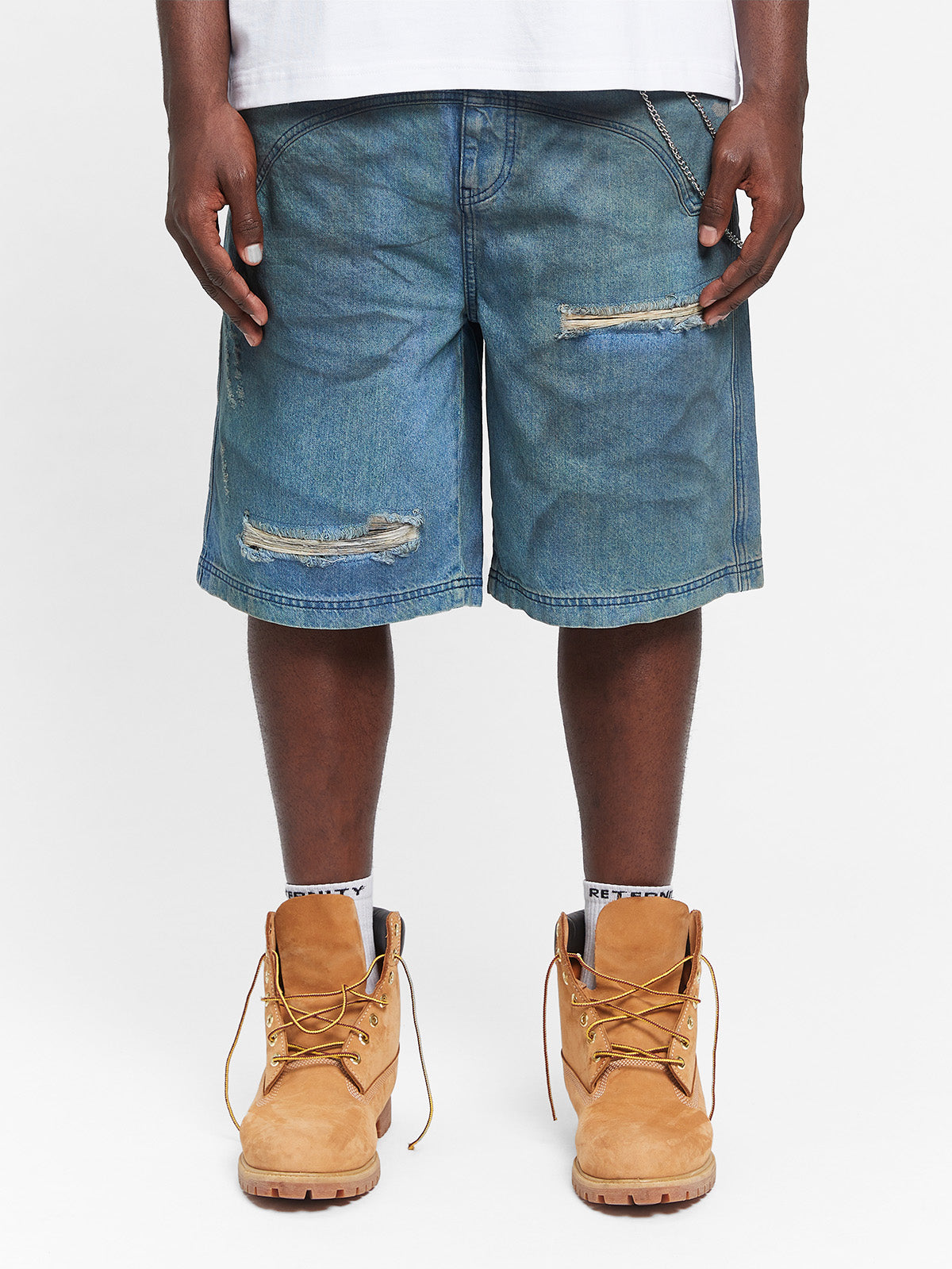 PAINTED ARTISAN JORTS - WASHED BLUE