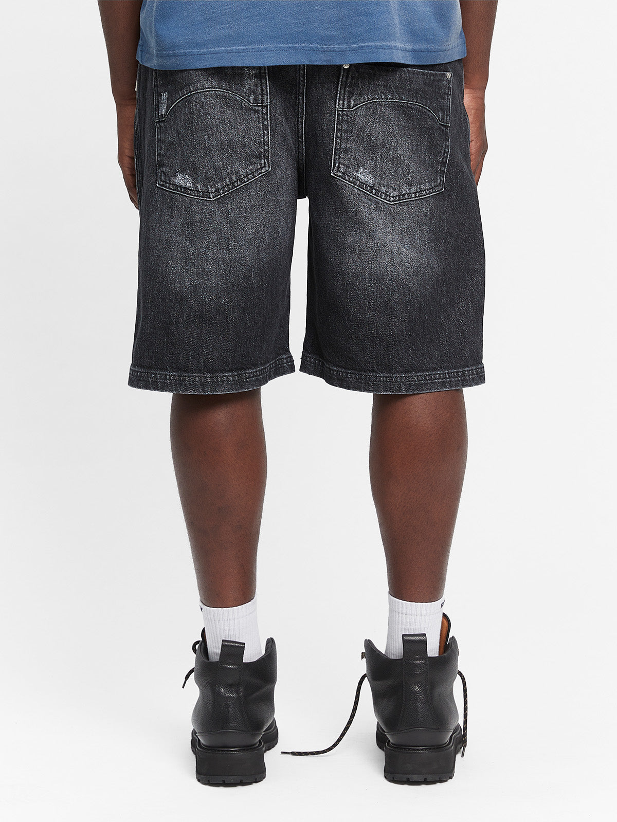 LAYERED JORTS - WASHED GREY