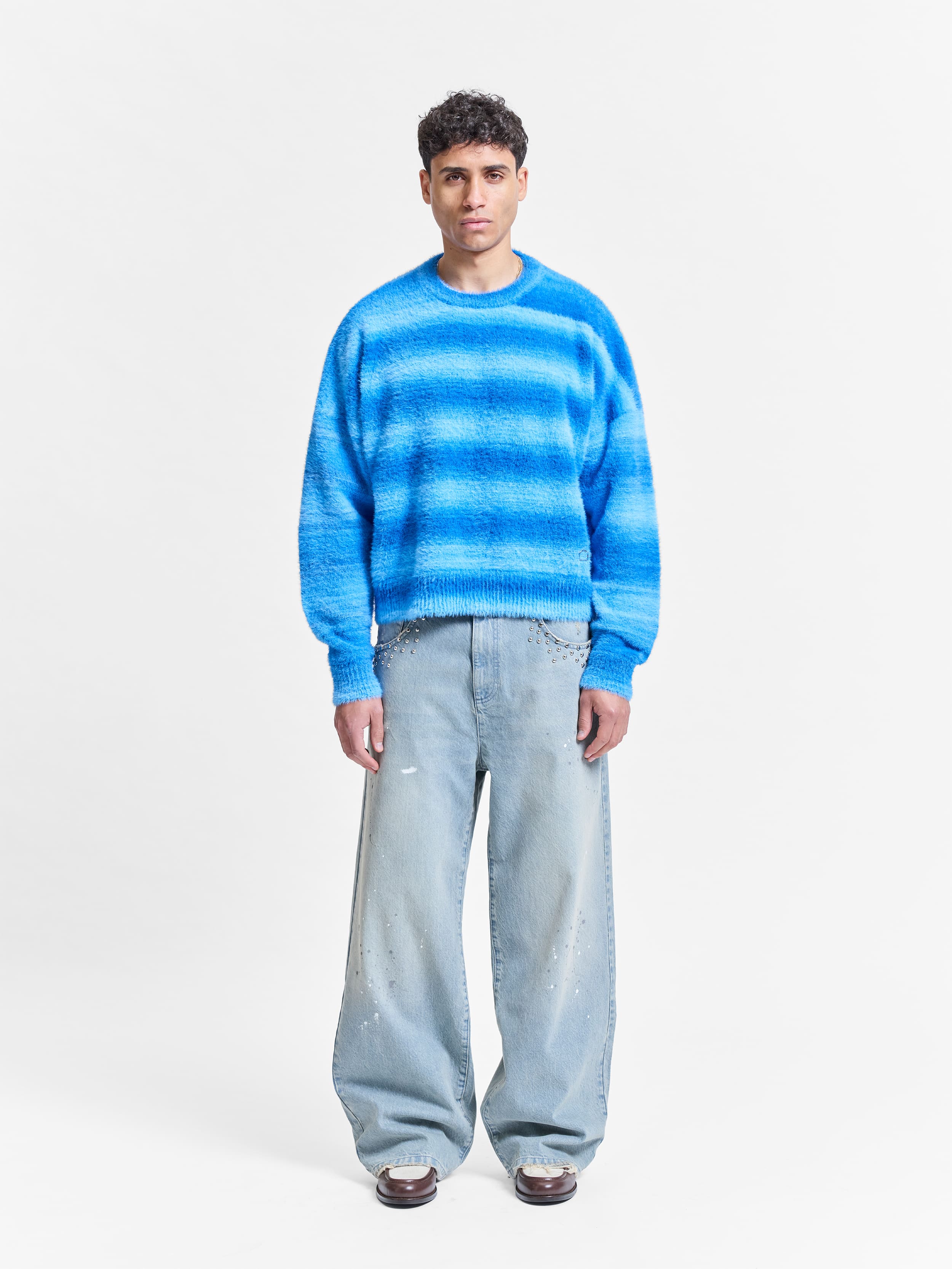 reternity knit sweater ライトブルー ファー ニット FURRY KNIT SWEATER - FADED BLUE