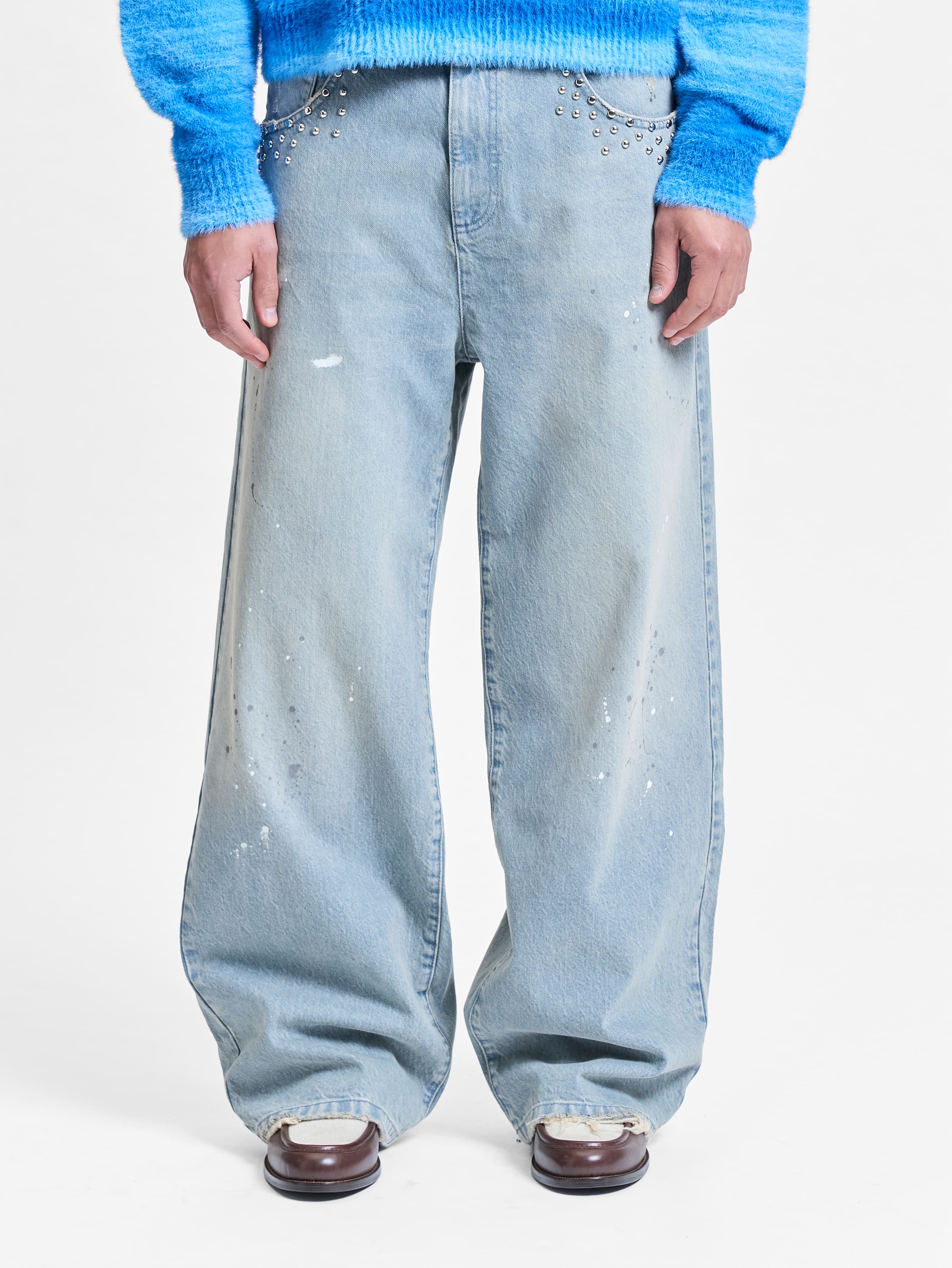 STUDDED DENIM - LIGHT BLUE