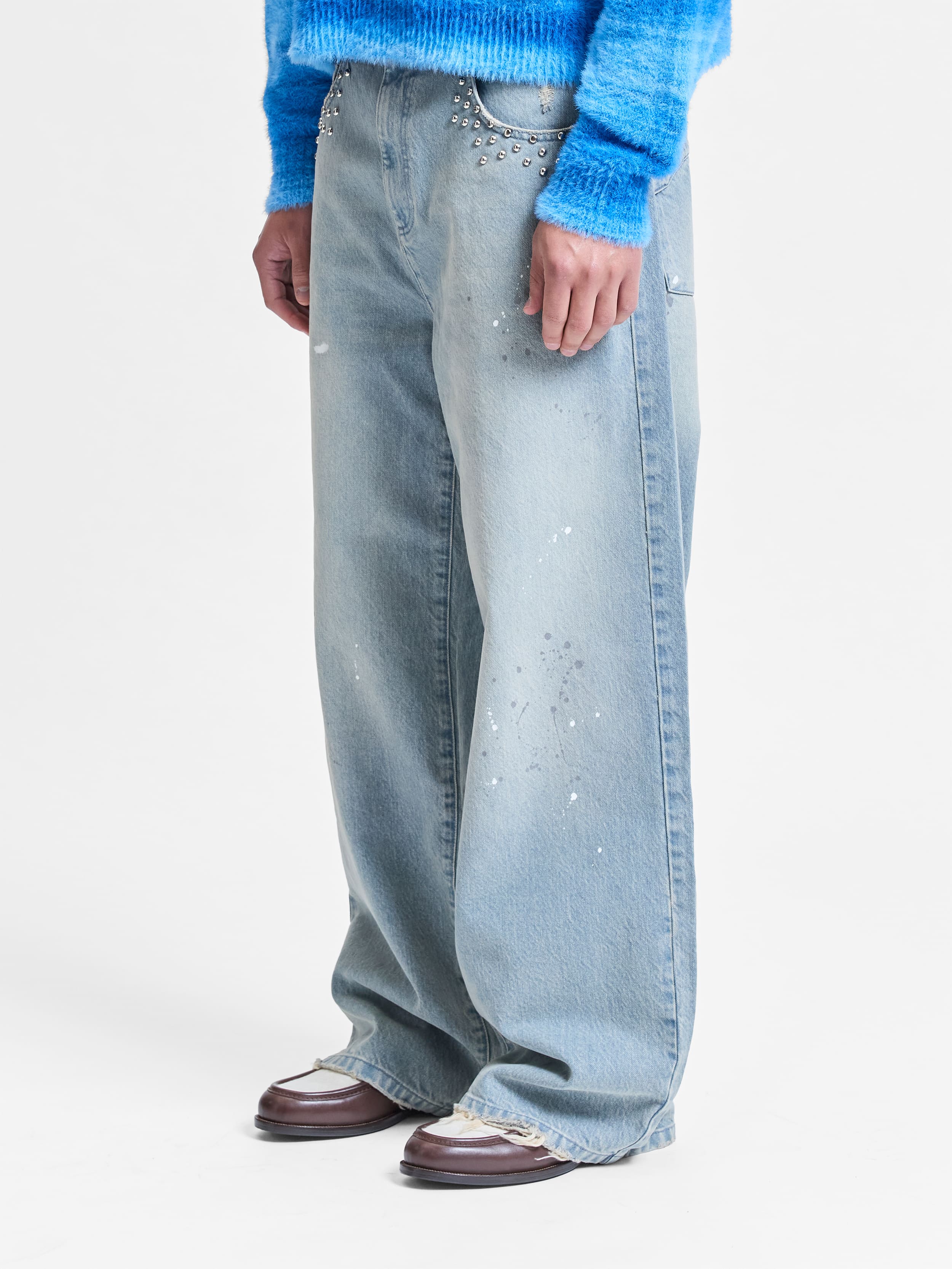 STUDDED DENIM - LIGHT BLUE