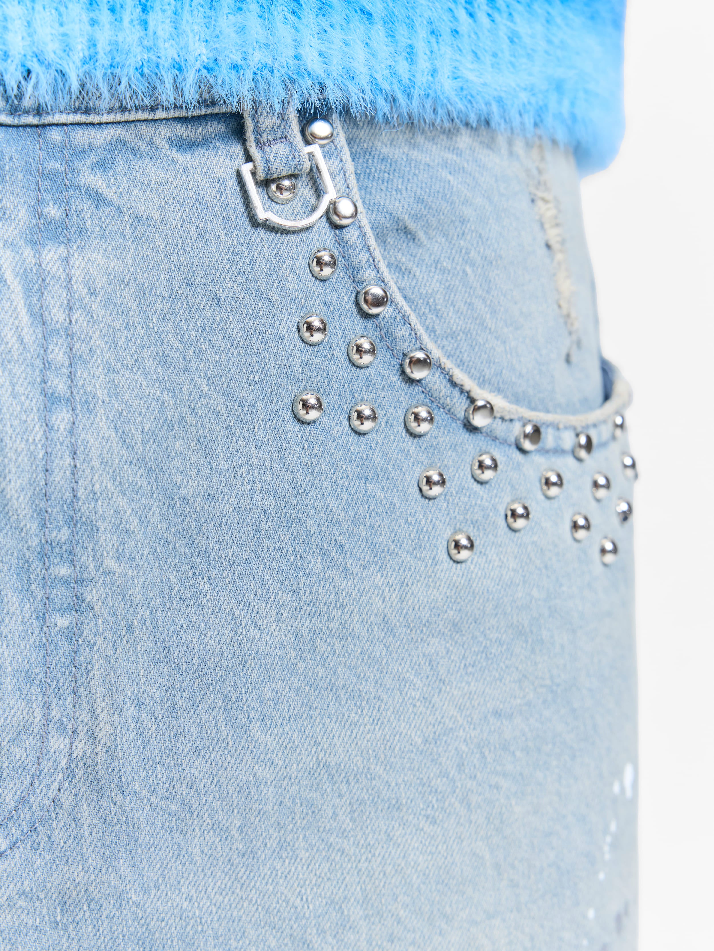 STUDDED DENIM - LIGHT BLUE