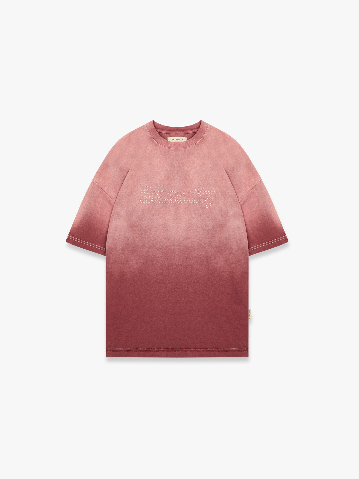 CONTRAST STITCH T-SHIRT - BORDEAUX